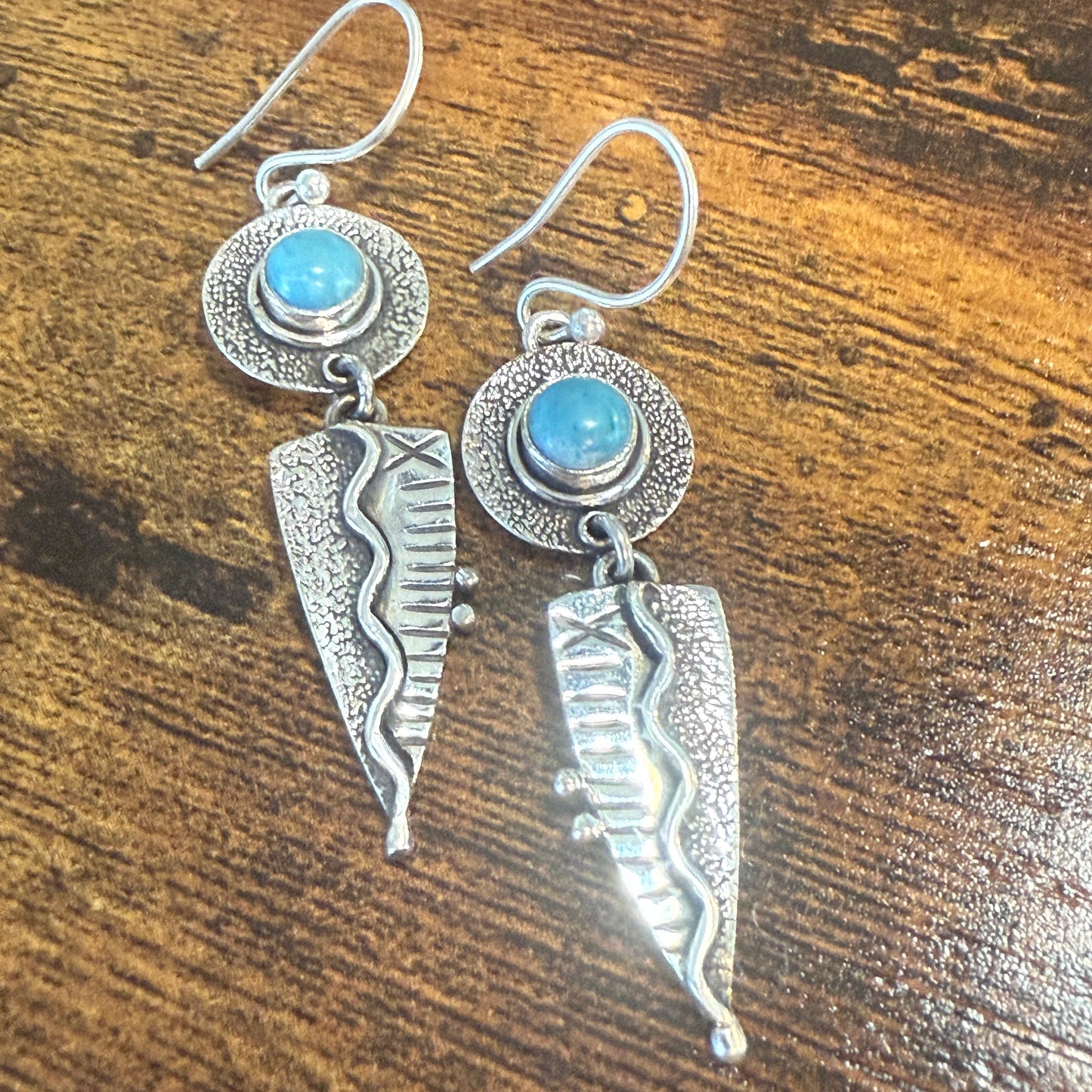 Kingman Turquoise Gemstone Handmade 925 Sterling Silver Earrings 2.34 Inches Silver Elegant