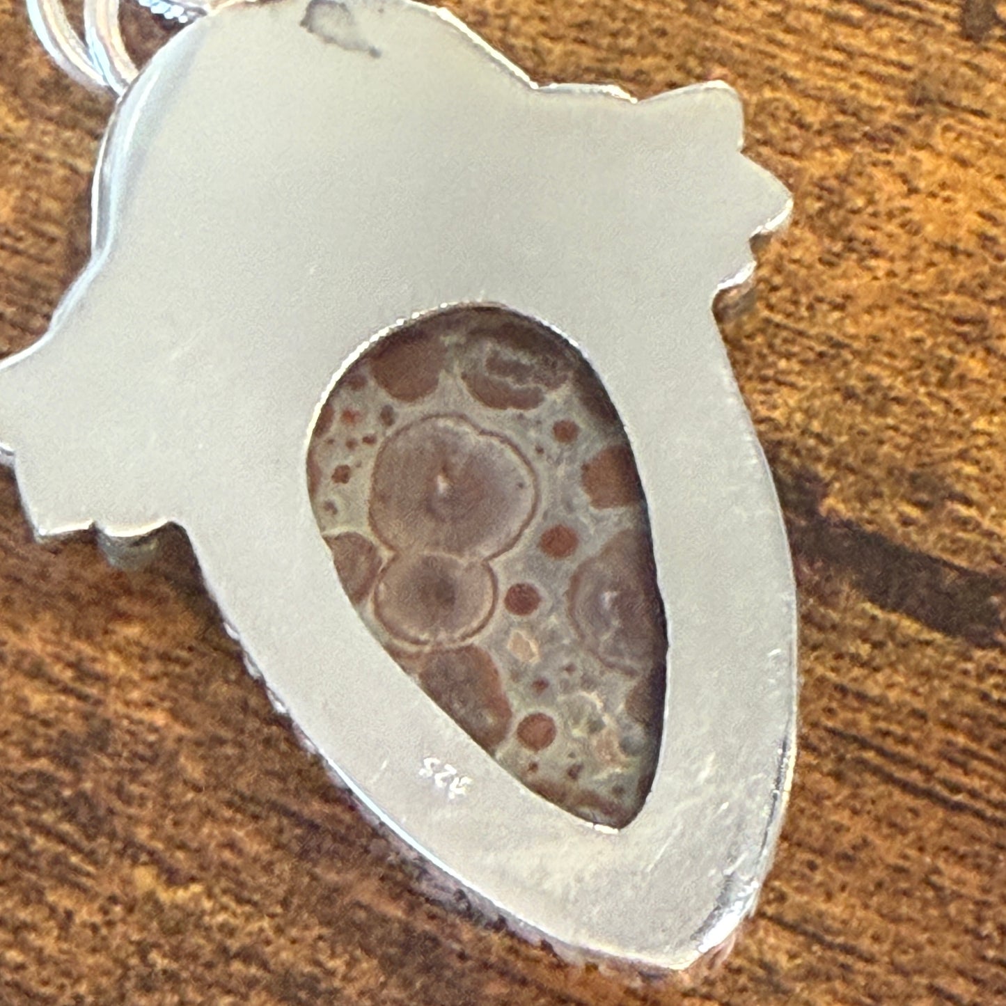 Natural Asteroid Jasper Star Fish Pendant Brown 925 Sterling Silver 18 In Chain Silver Elegant