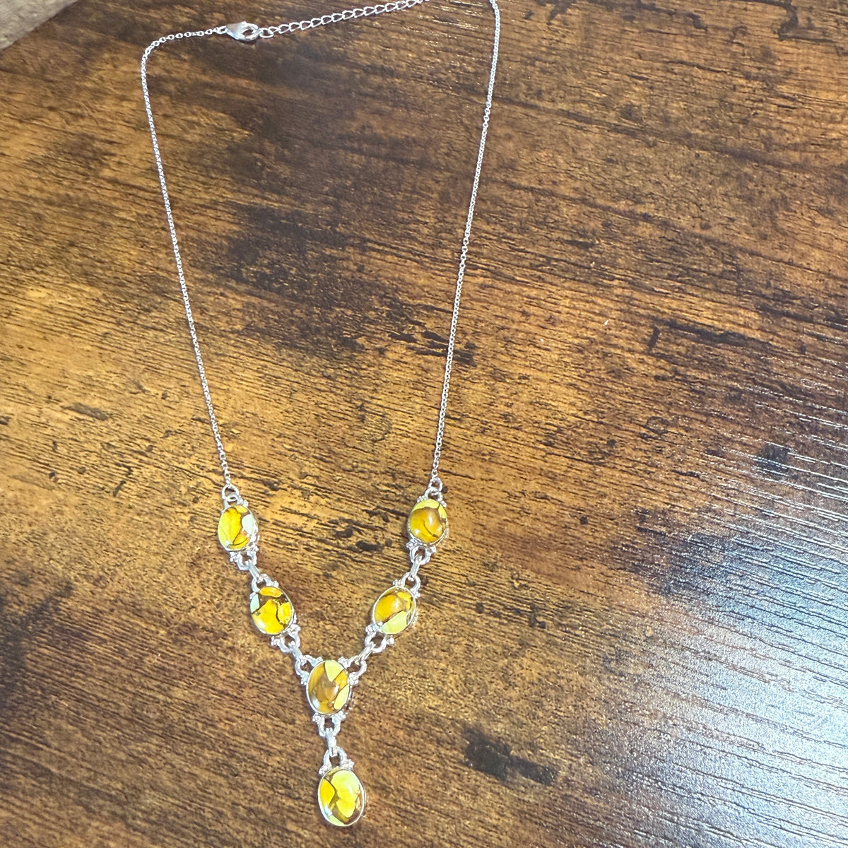 Honey Dahlia Lariat Necklace In 925 Sterling Silver Adjustable 18 To 20 Inch Silver Elegant