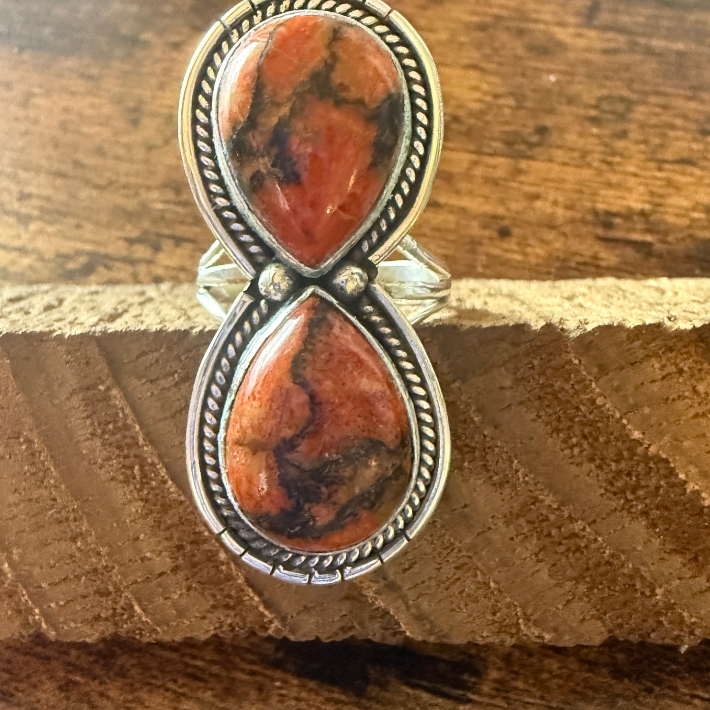 Oyster Copper Turquoise Ring 925 Sterling Silver Handmade Jewelry Size 9 Silver Elegant