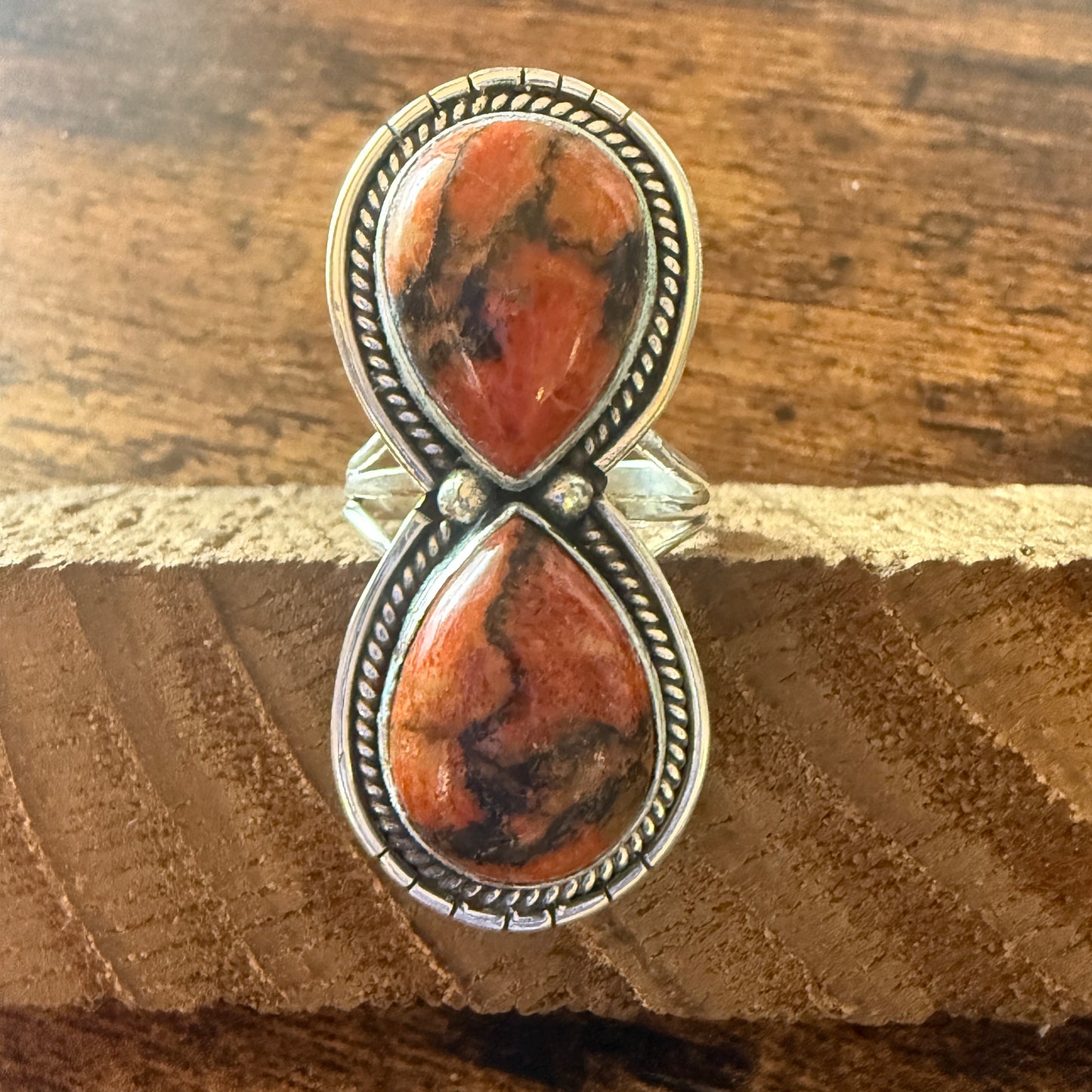 Oyster Copper Turquoise Ring 925 Sterling Silver Handmade Jewelry Size 9 Silver Elegant