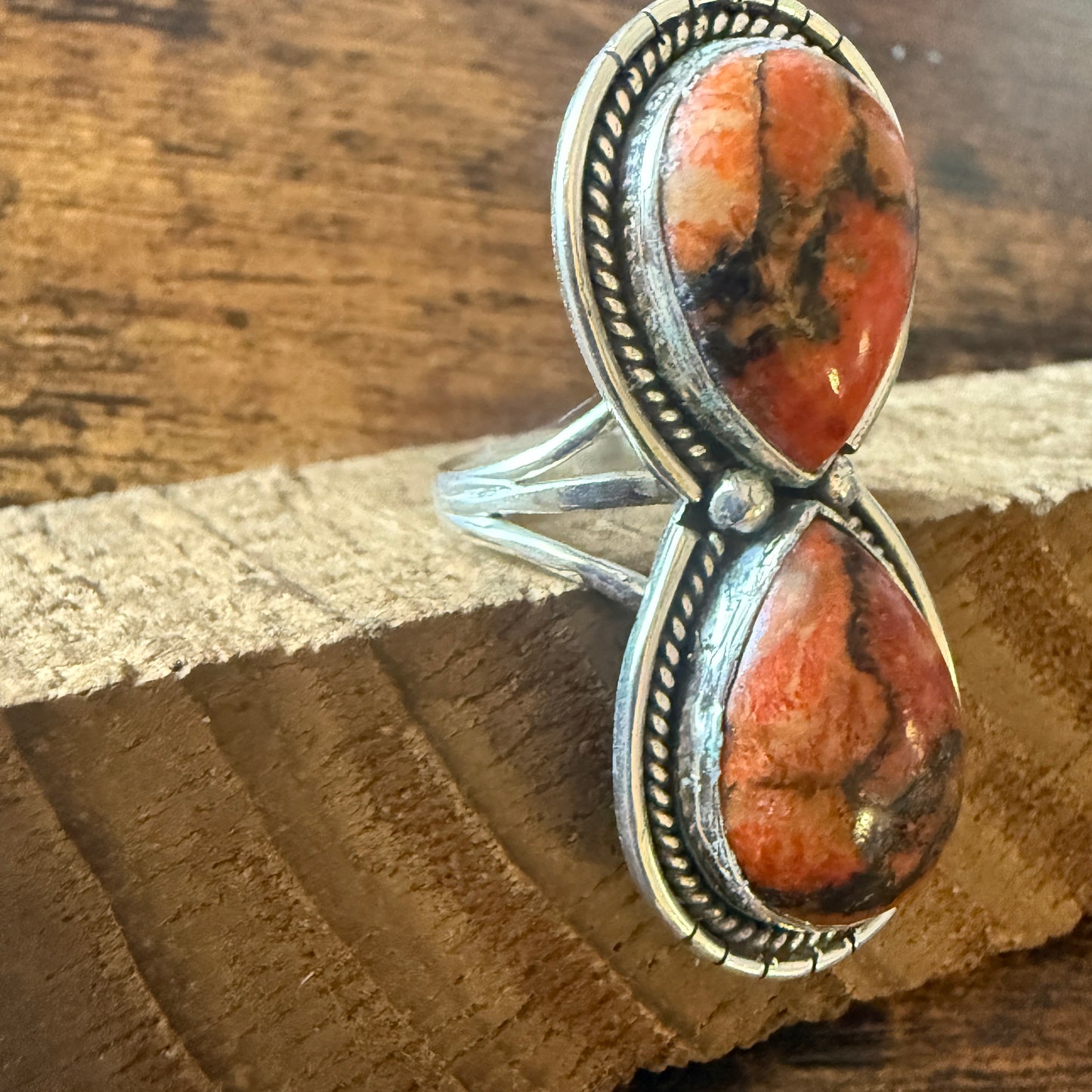 Oyster Copper Turquoise Ring 925 Sterling Silver Handmade Jewelry Size 9 Silver Elegant
