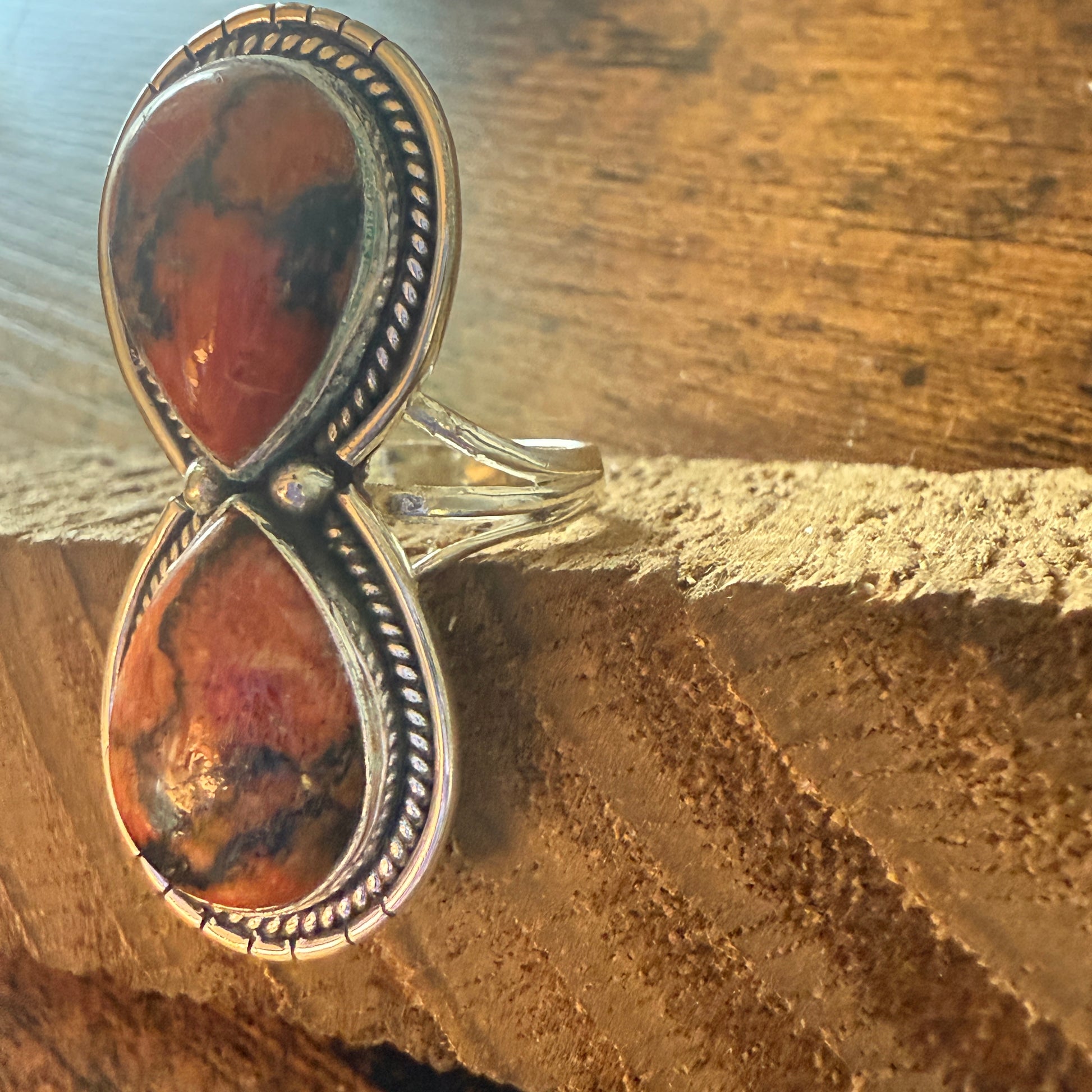 Oyster Copper Turquoise Ring 925 Sterling Silver Handmade Jewelry Size 9 Silver Elegant