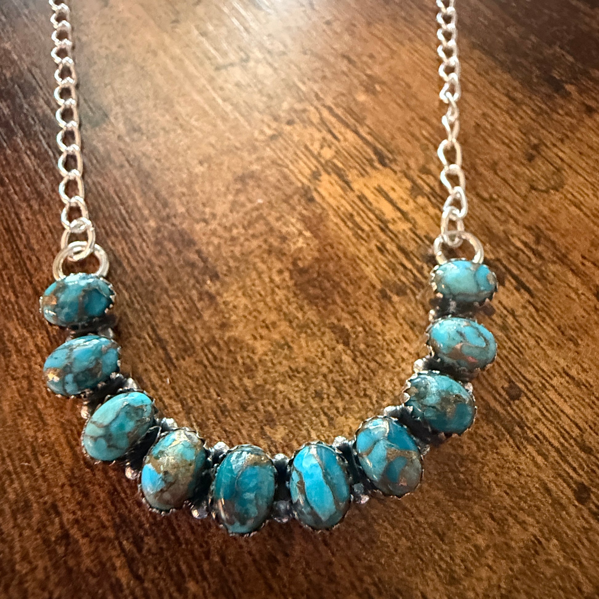 Kingman Turquoise Necklace In 925 Sterling Silver Handmade Jewelry Silver Elegant