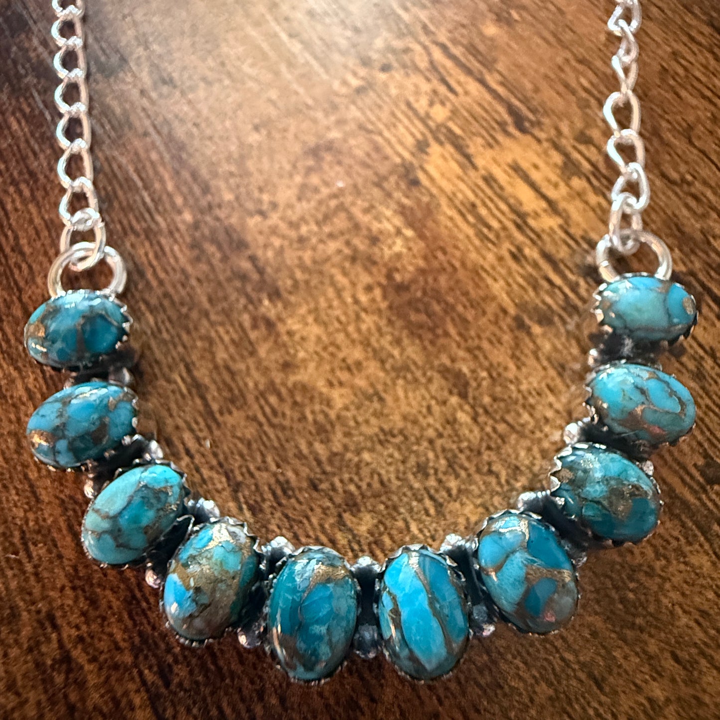Kingman Turquoise Necklace In 925 Sterling Silver Handmade Jewelry Silver Elegant