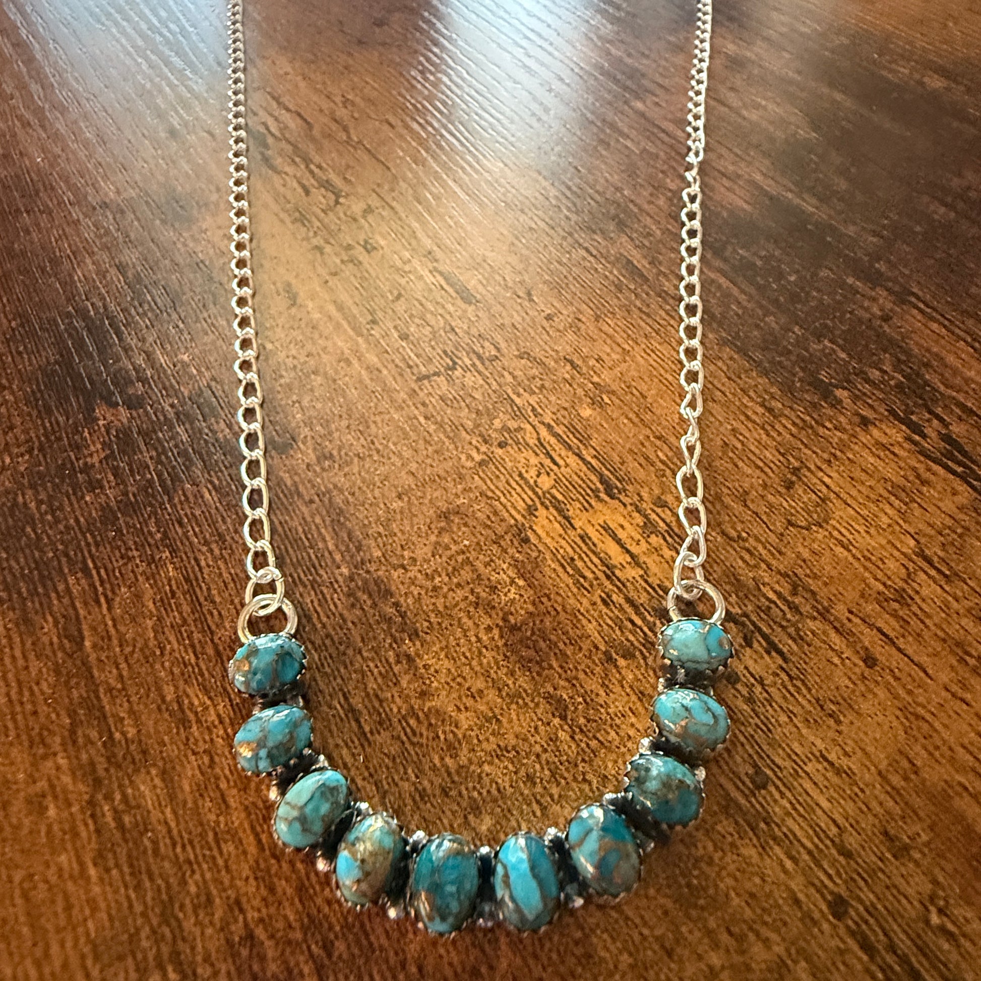 Kingman Turquoise Necklace In 925 Sterling Silver Handmade Jewelry Silver Elegant