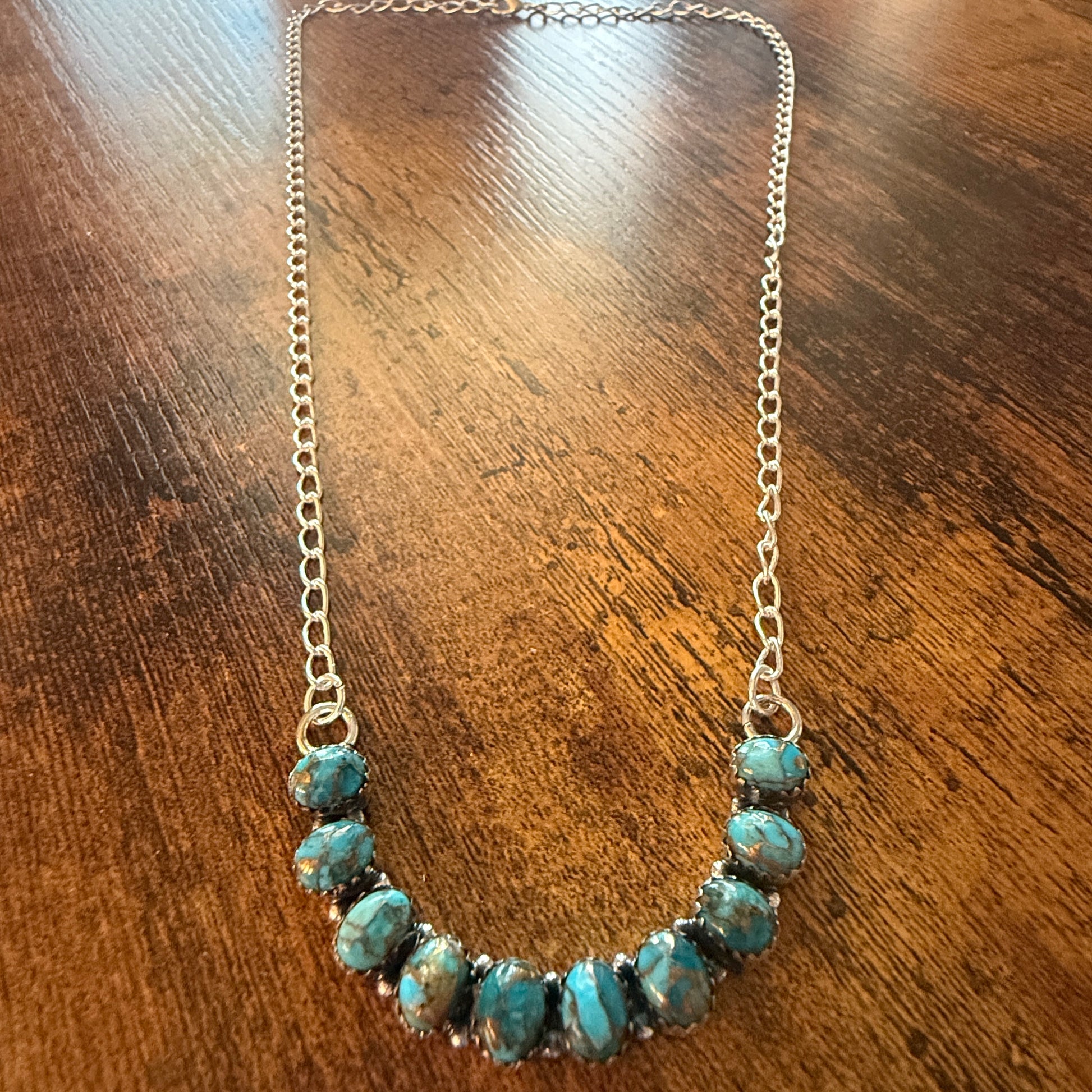 Kingman Turquoise Necklace In 925 Sterling Silver Handmade Jewelry Silver Elegant