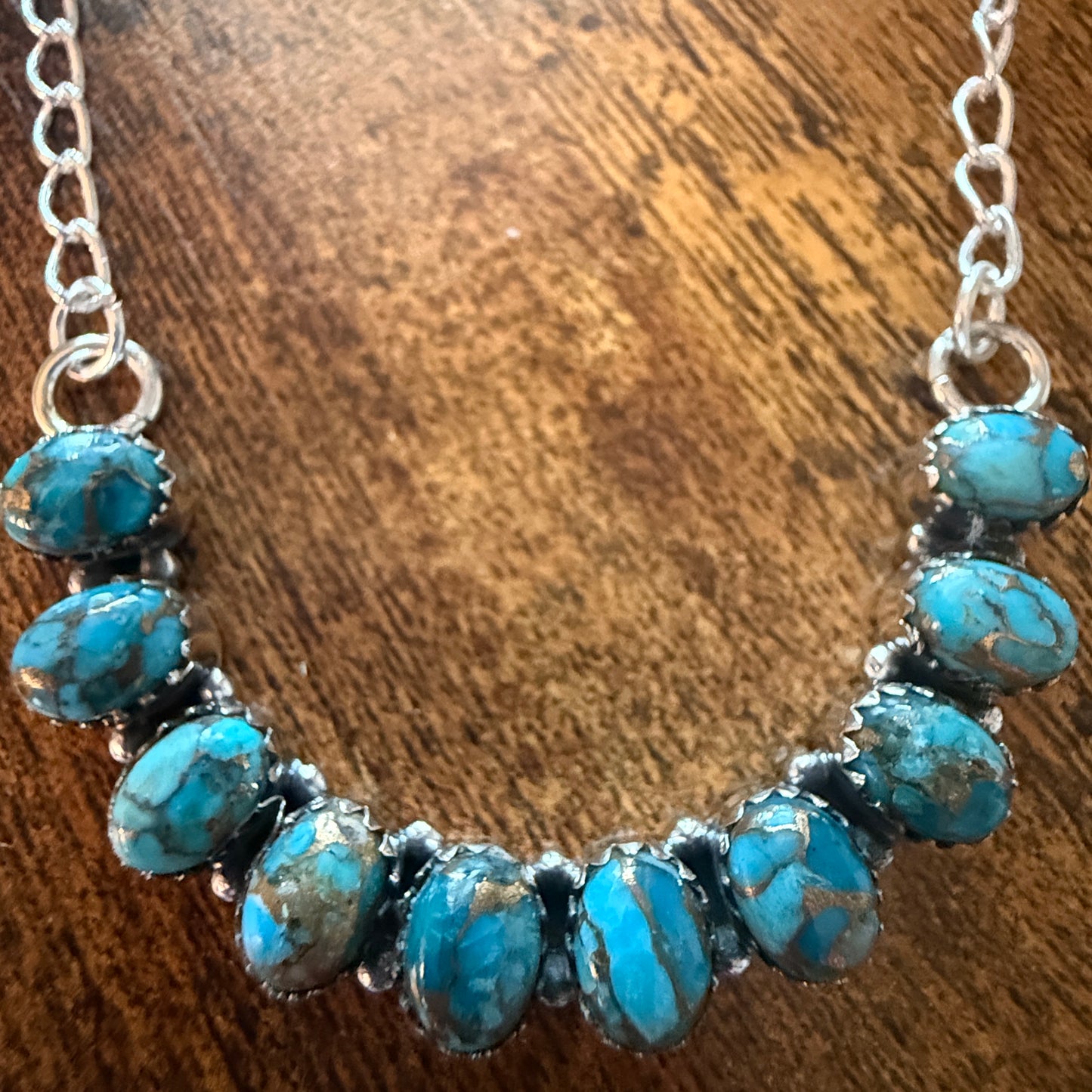 Kingman Turquoise Necklace In 925 Sterling Silver Handmade Jewelry Silver Elegant