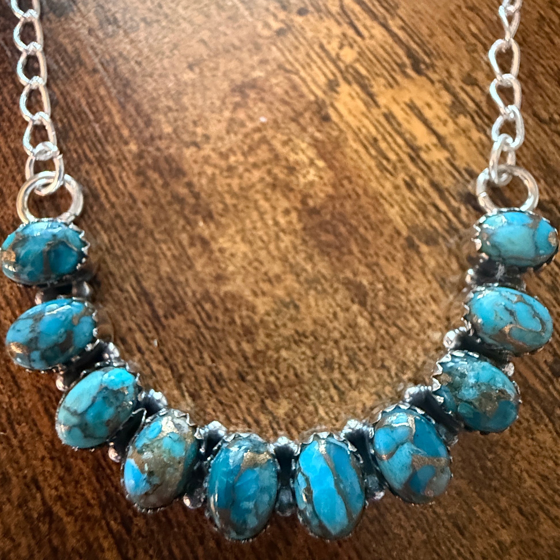 Kingman Turquoise Necklace In 925 Sterling Silver Handmade Jewelry Silver Elegant