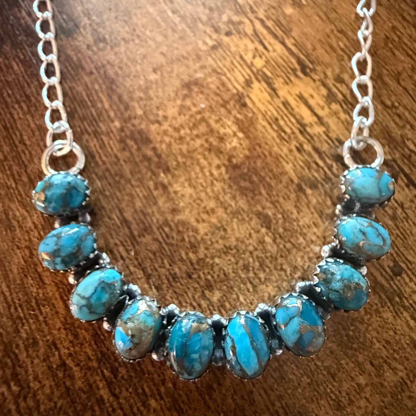 Kingman Turquoise Necklace In 925 Sterling Silver Handmade Jewelry Silver Elegant