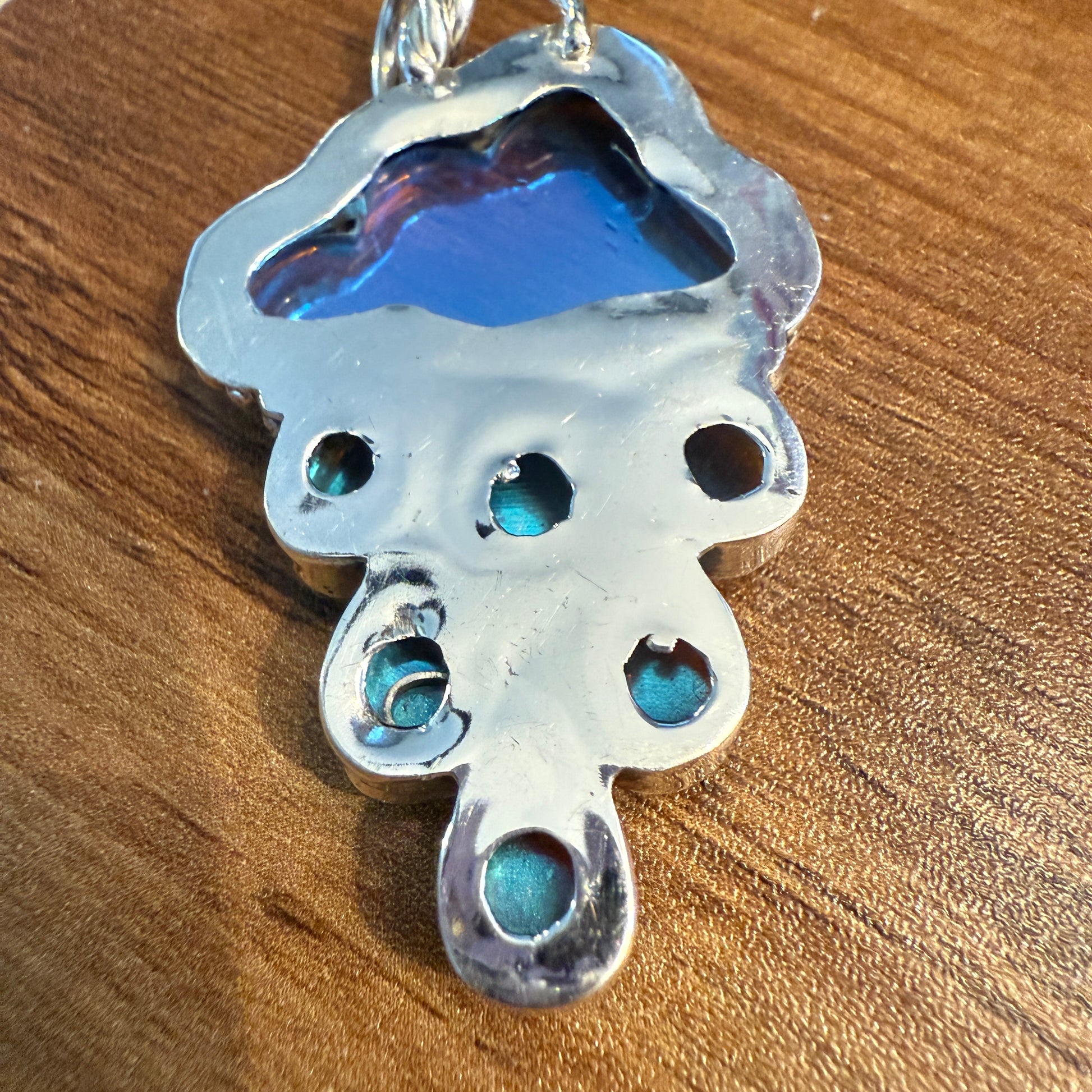 Angel Aura Quartz Cloud Pendant on 18 Inch Sterling Silver Chain Silver Elegant