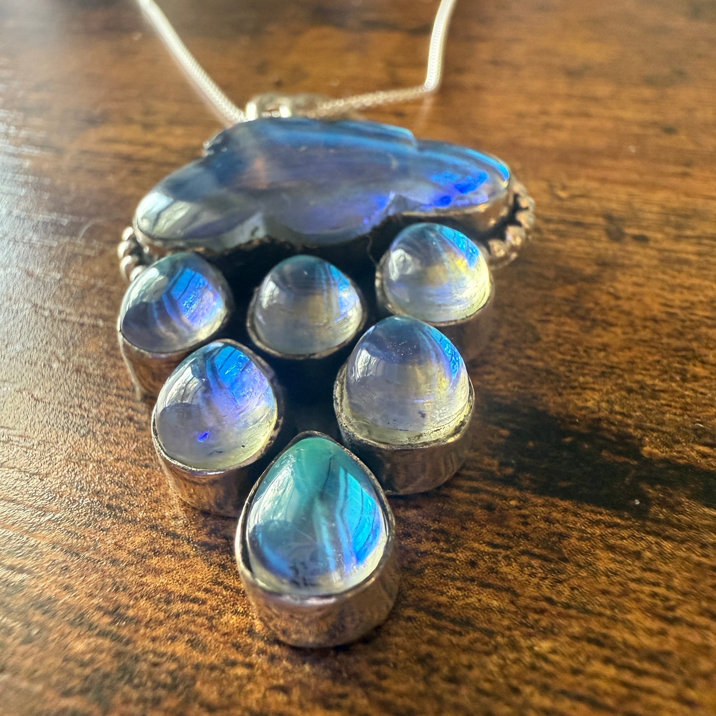 Angel Aura Quartz Cloud Pendant on 18 Inch Sterling Silver Chain Silver Elegant