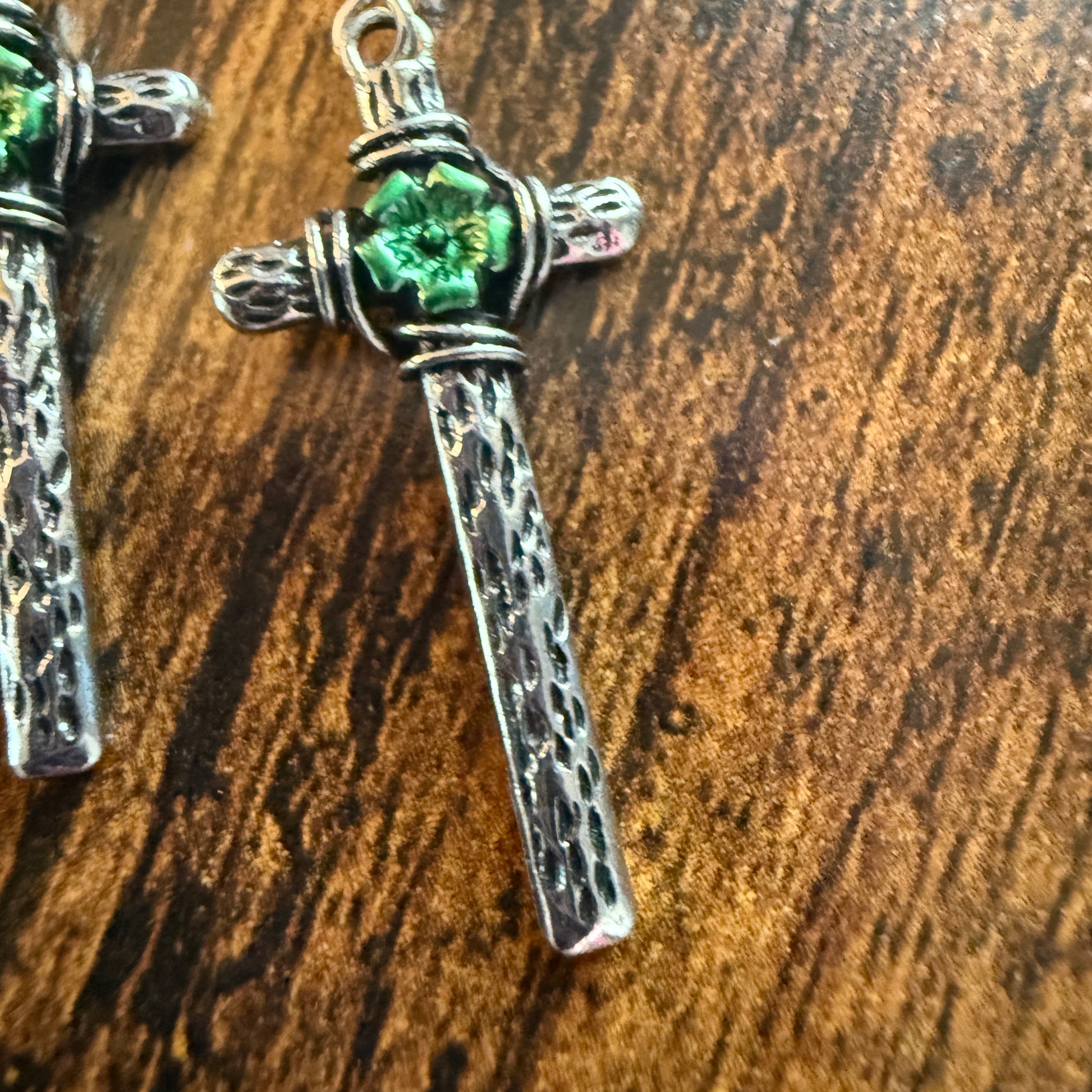 Western Cowgirl Cross Wire Earrings in Mixed Metals for a Western Chic Look Silver Elegant