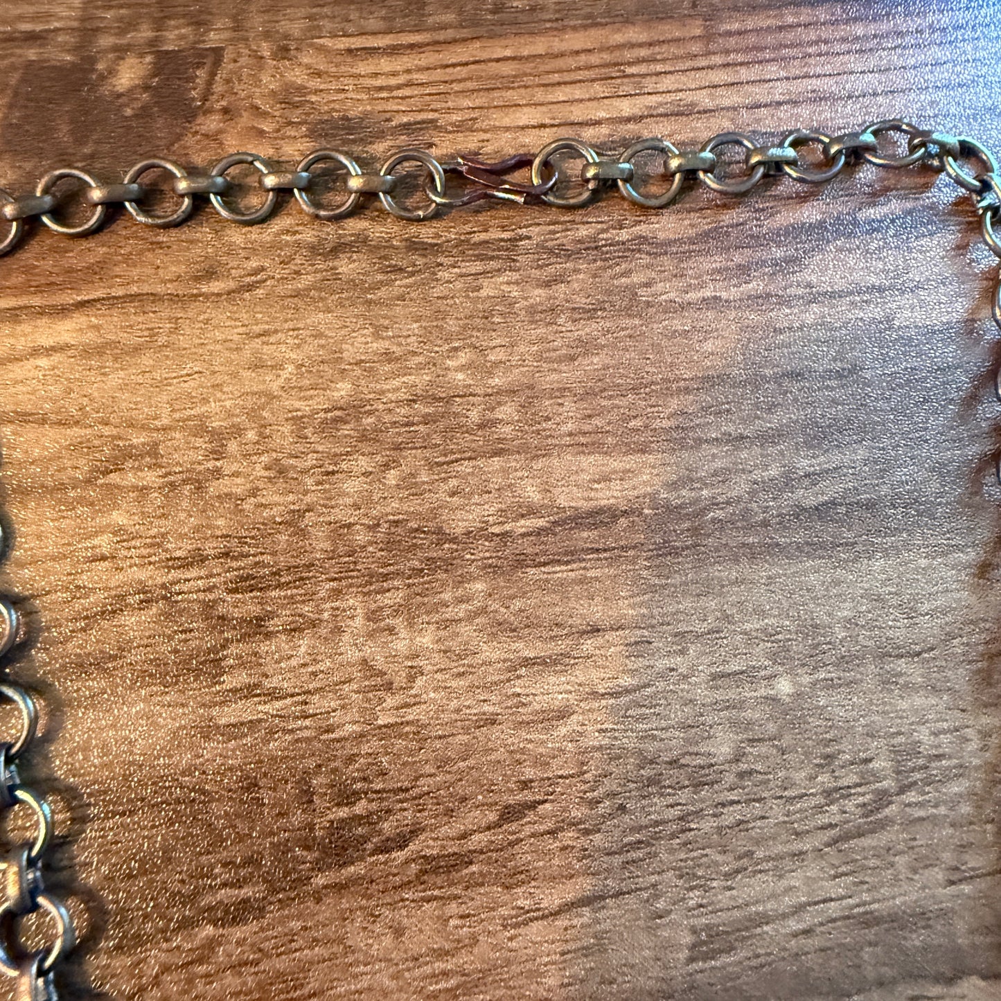 Handcrafted Green Turquoise Dahlia Necklace With Copper Chain 18 Inch Silver Elegant