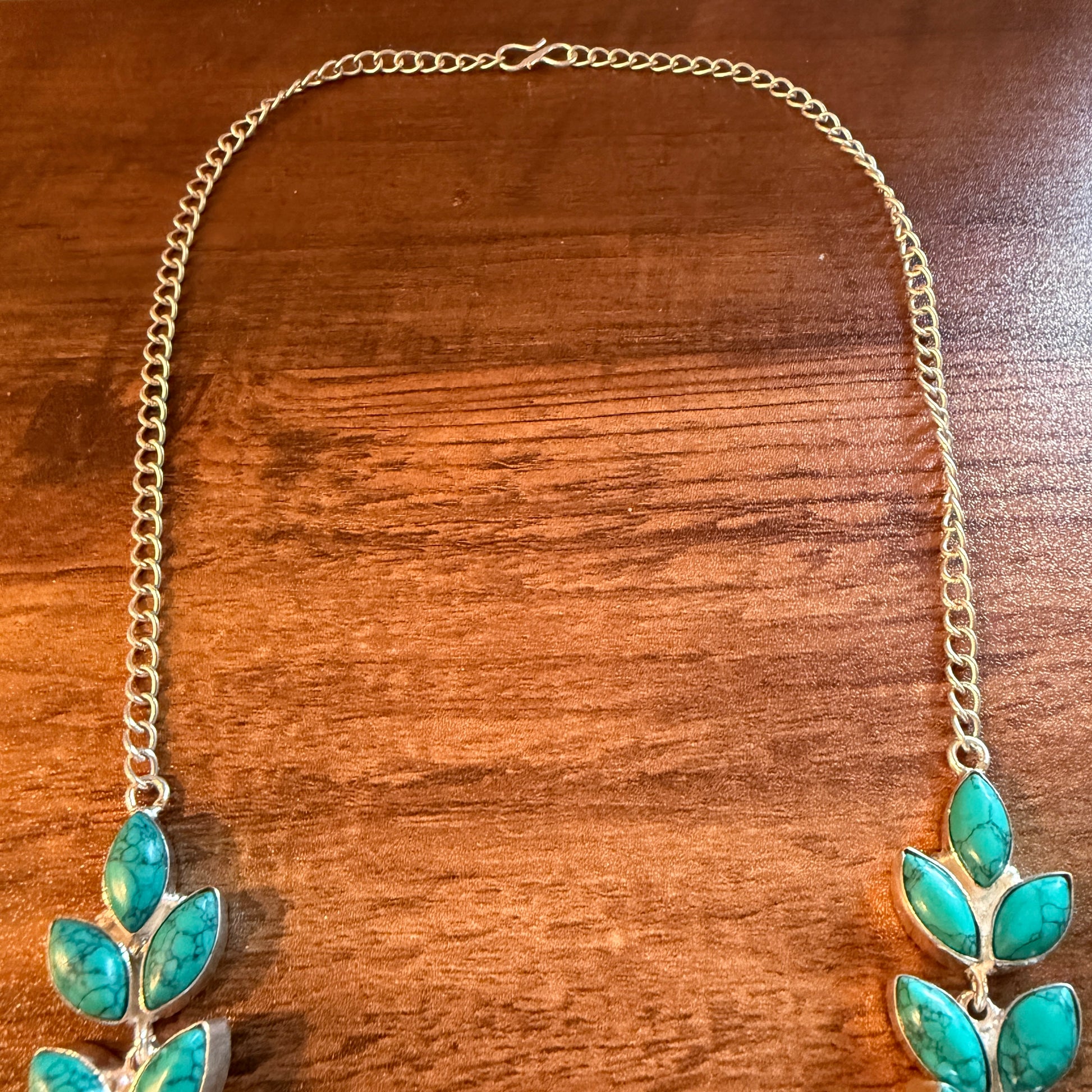 Blue Turquoise Gemstone Necklace In 925 Sterling Silver 18 Inch Silver Elegant