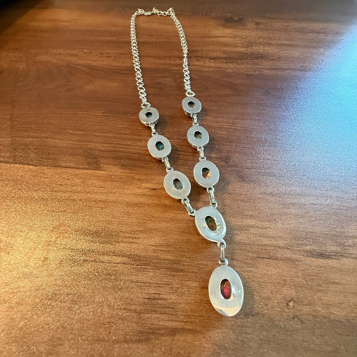 Cotton Candy Dahlia Necklace Spiny Turquoise Gemstone In Sterling Silver 18 Inch Silver Elegant