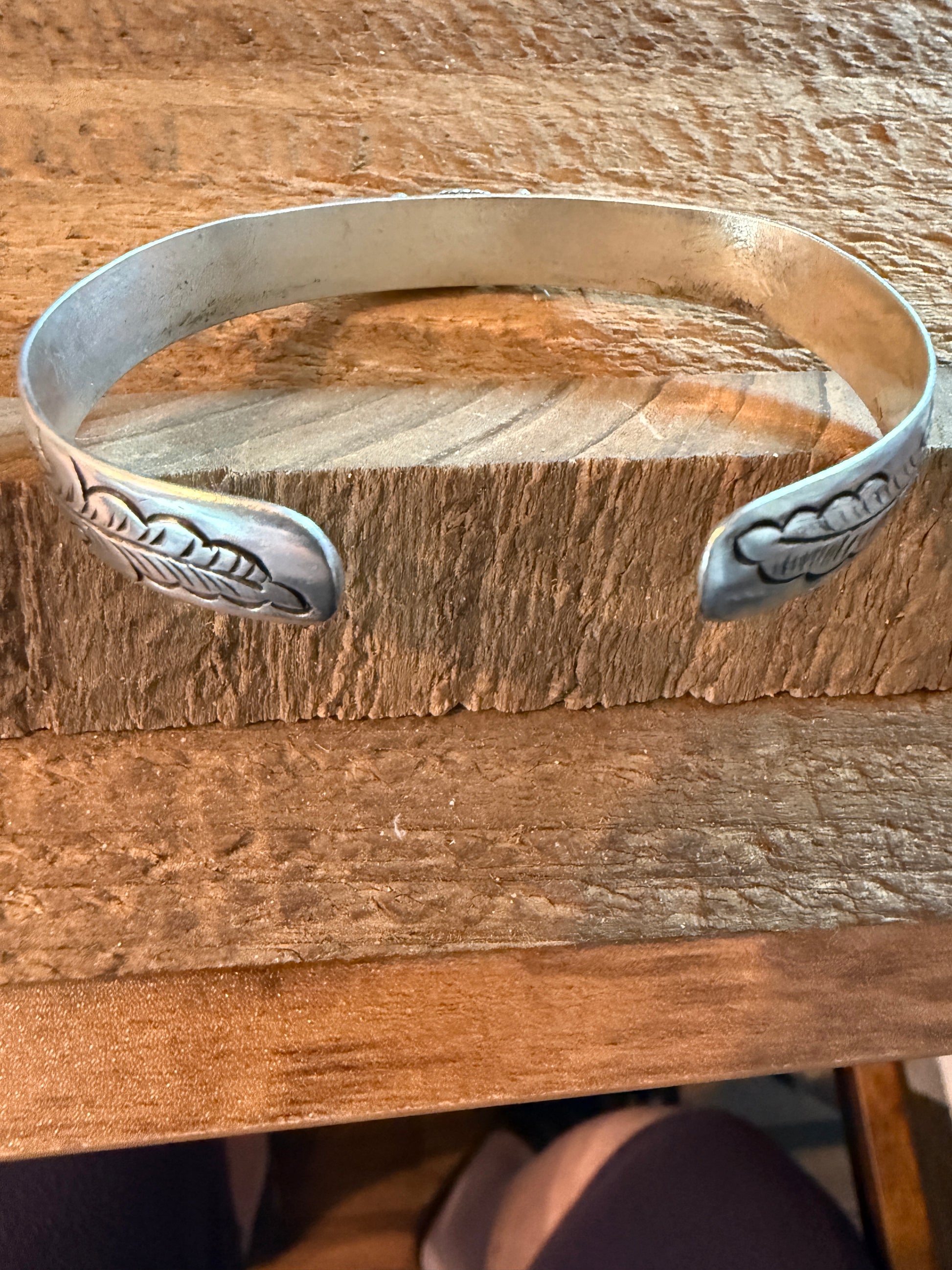 Navajo Style Blue Turquoise and Coral Bangle Bracelet, German Silver Silver Elegant