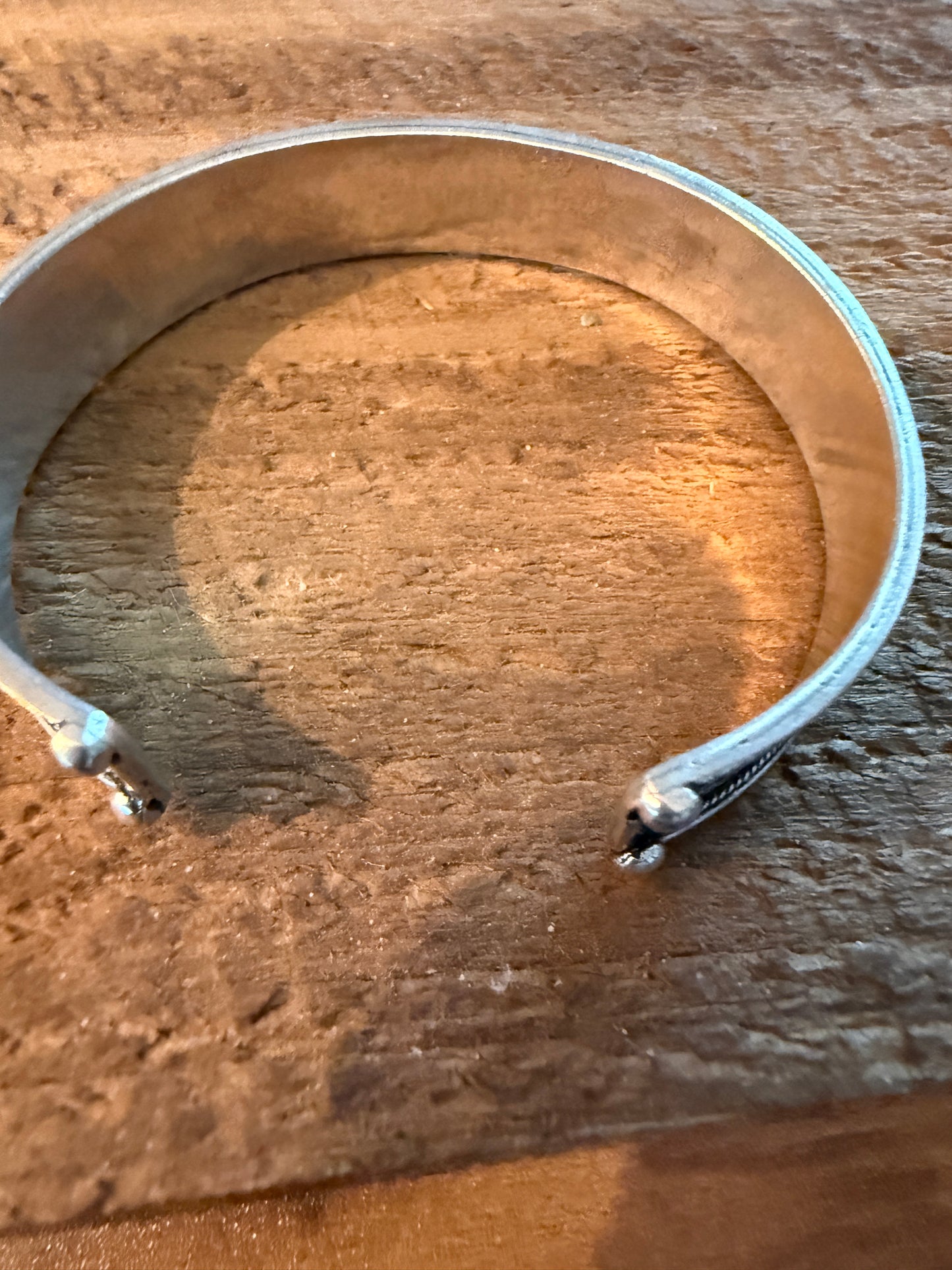 Navajo Style Blue Turquoise Natural Stone Bangle, Germain Silver WildWestBoho