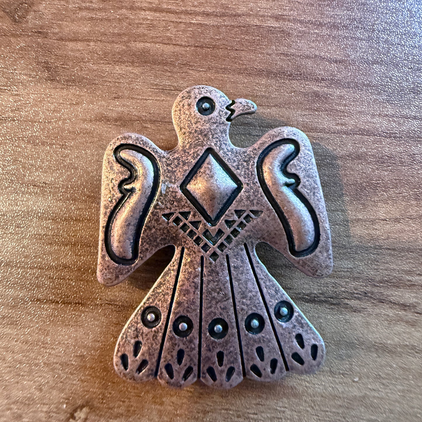 Navajo Style Copper Thunderbird Pendant Or Belt Slide, 2 Inch Silver Elegant