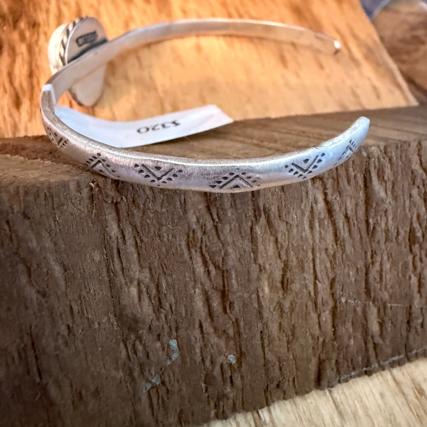 Native Inspired Paloma Gemstone Cuff Bracelet Sterling Silver, Adjustable Wild West Boho
