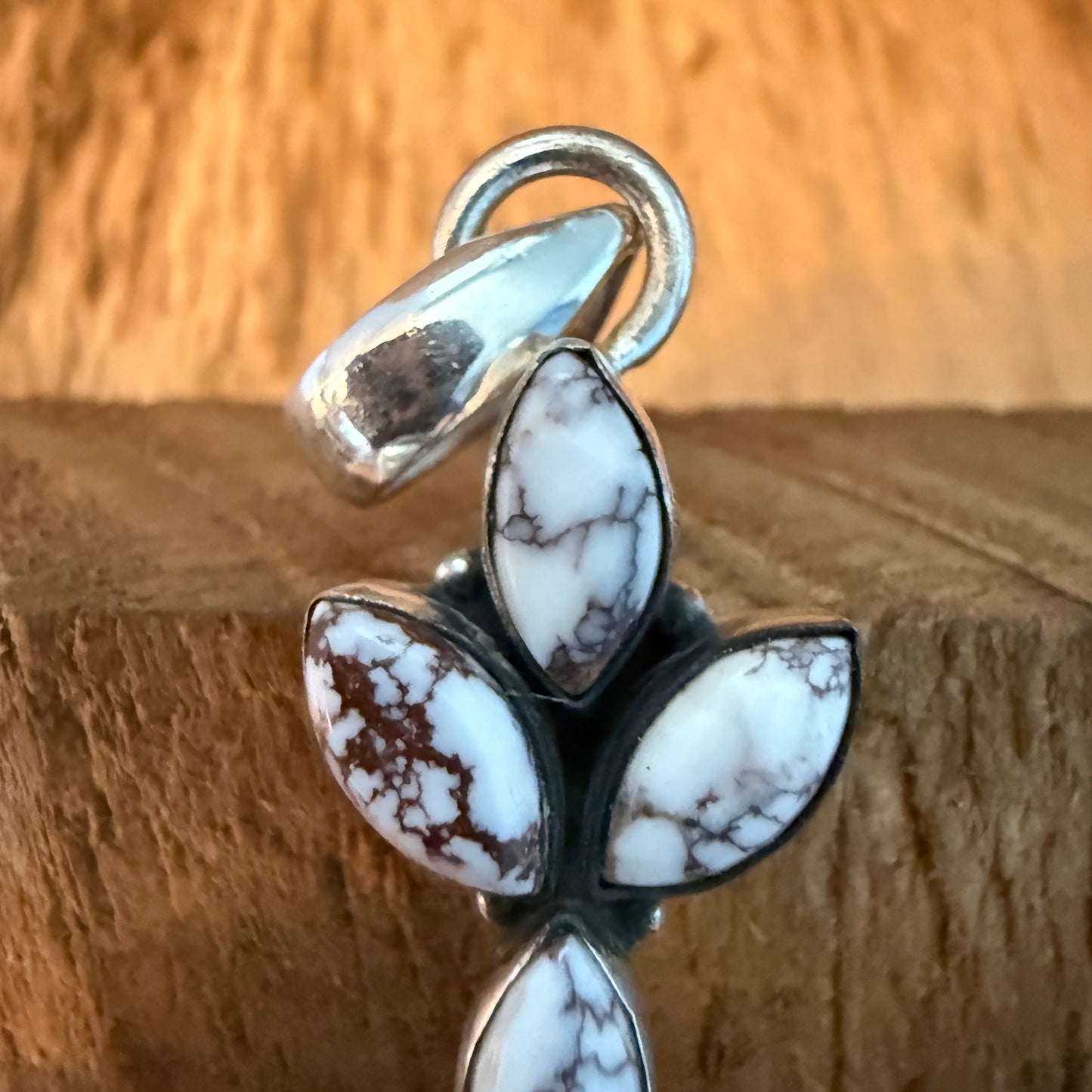 Wild Horse Gemstone Cross Pendant in Sterling Silver Wild West Boho