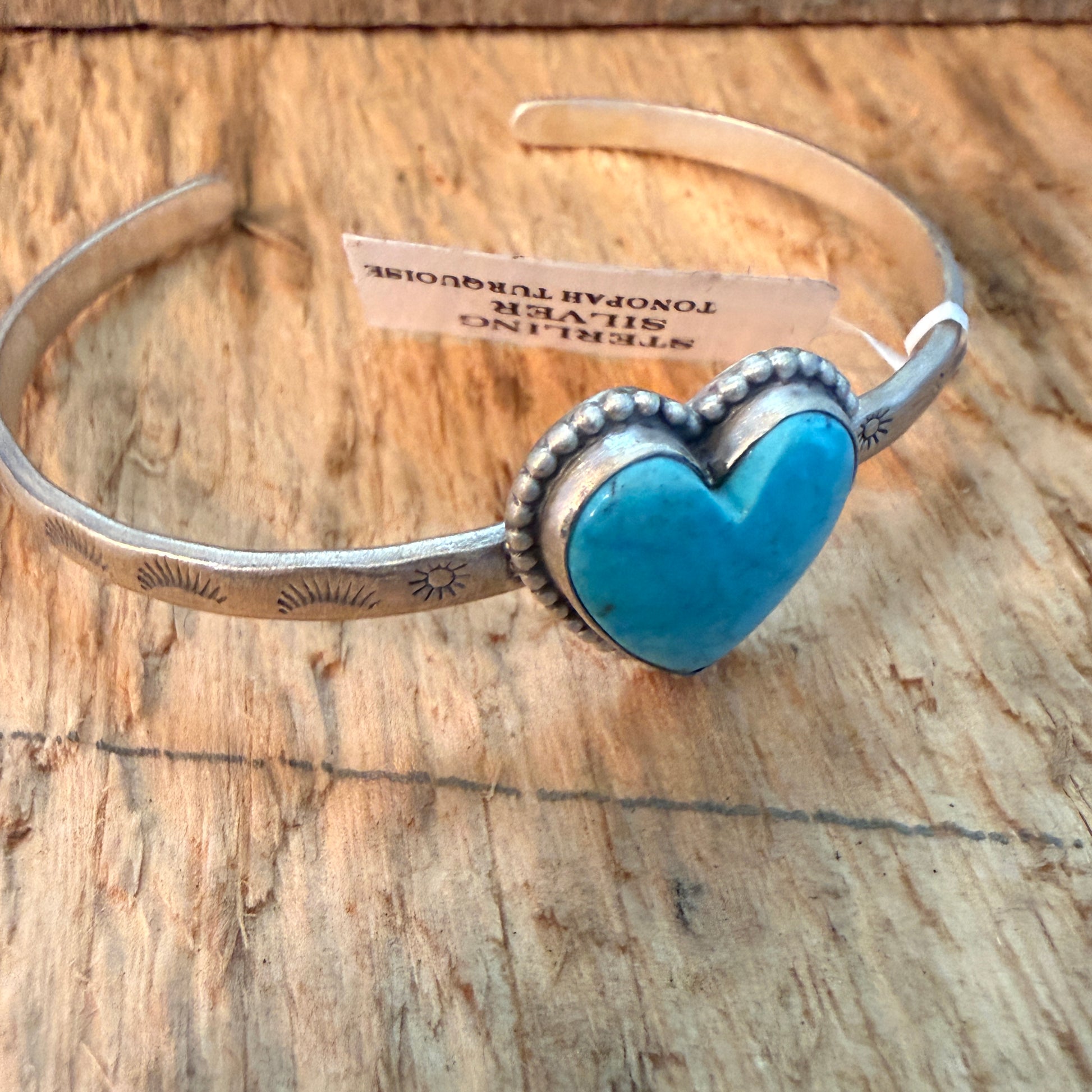 Navajo Inspired Tonopah Turquoise Sterling Silver Cuff Bracelet Adjustable Wild West Boho