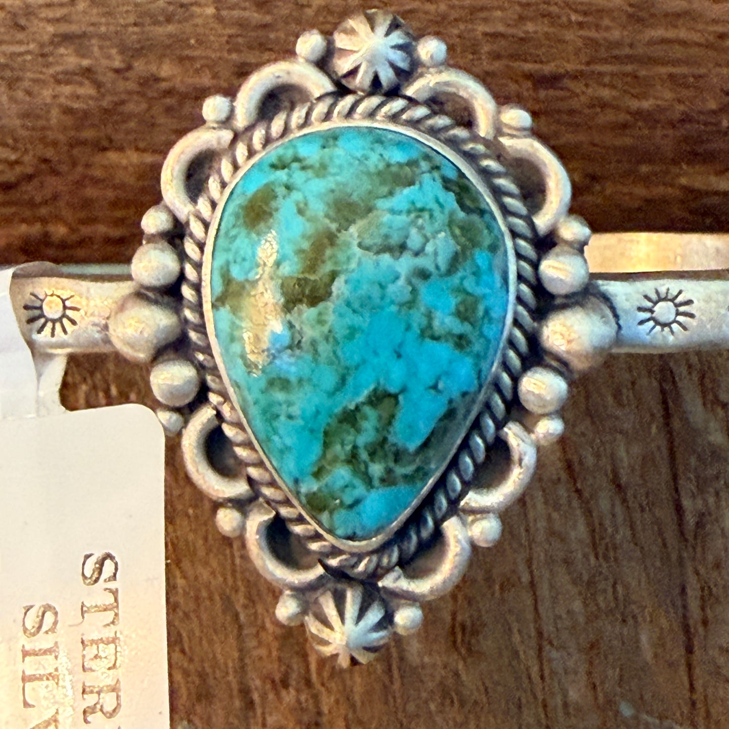 Tonopah Turquoise 925 Sterling Silver Cuff Bracelet Native Inspired Adjustable Wild West Boho