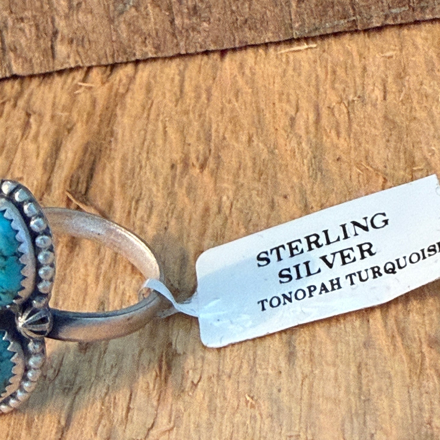 Tonopah Turquoise Two Gemstones Sterling Silver Adjustable Statement Ring Wild West Boho