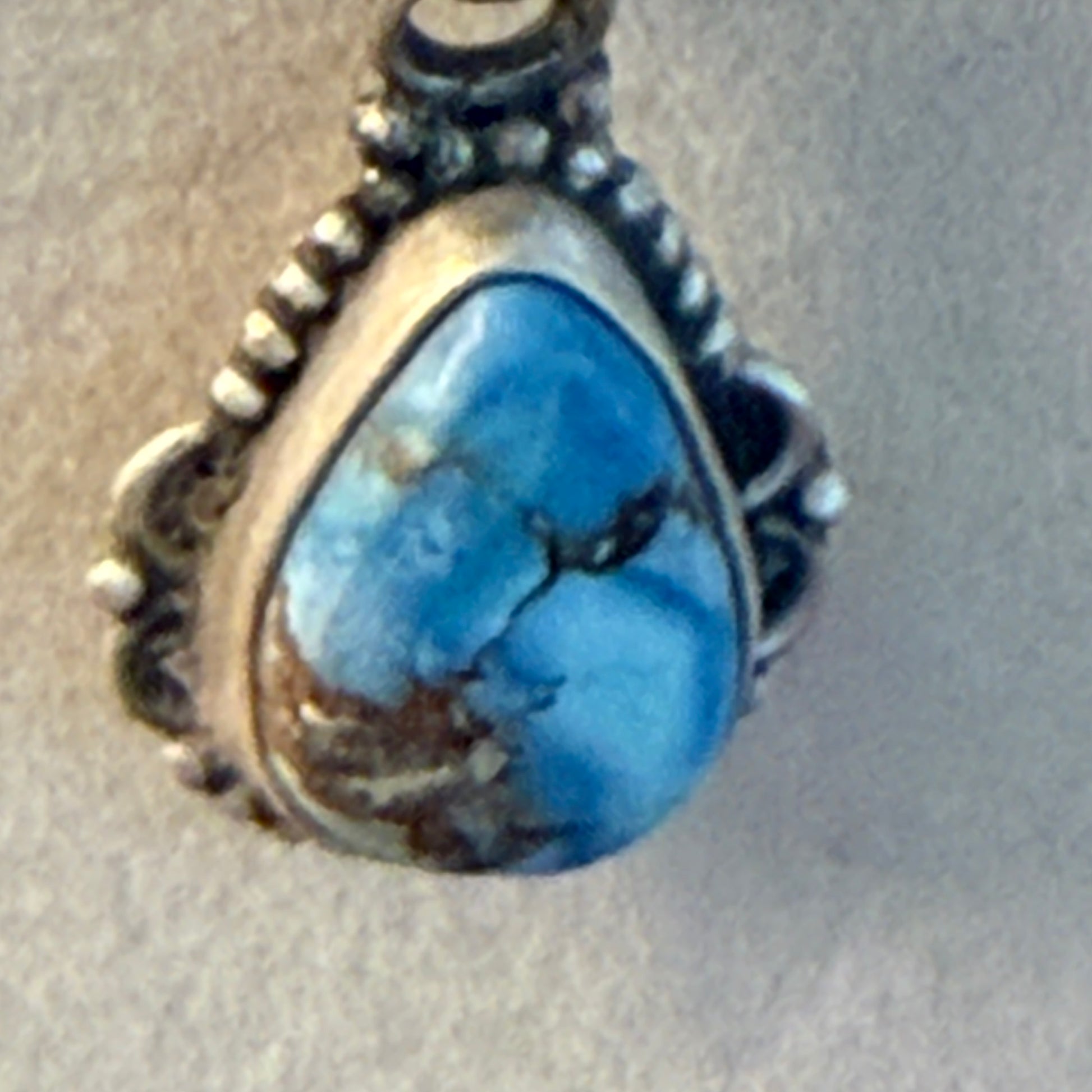 Golden Hill Turquoise Sterling Silver Necklace 18 Inch Chain Wild West Boho
