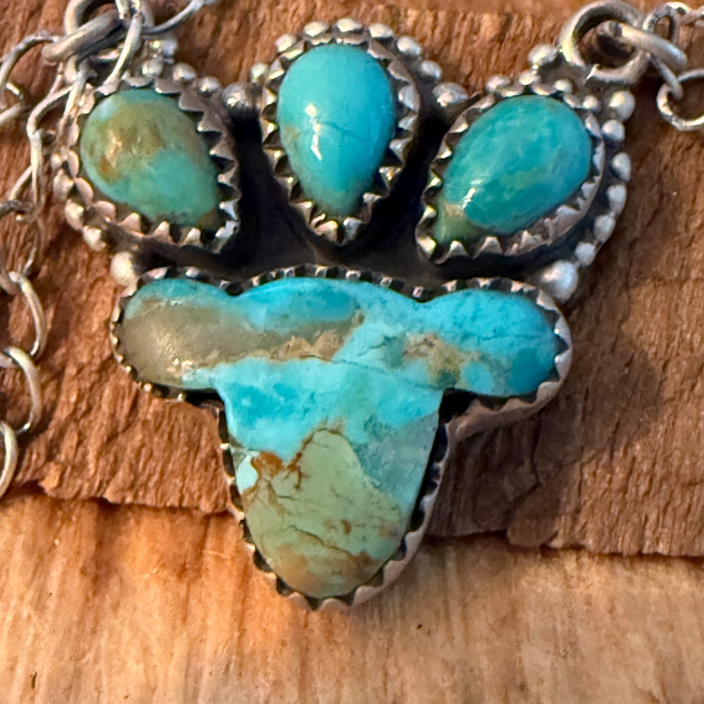 Handcrafted Turquoise Number Eight Gemstone Cluster Necklace In Sterling Silver Wild West Boho