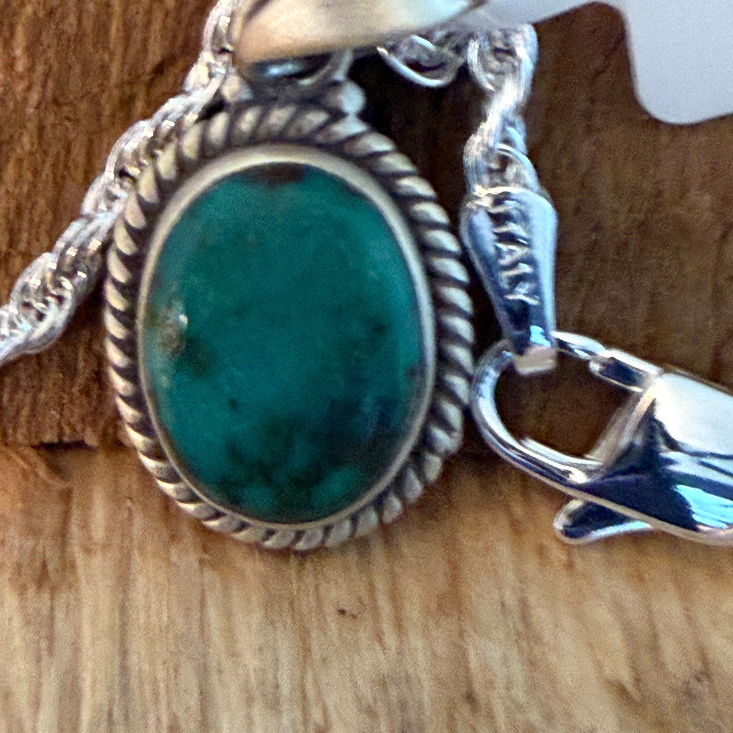 Handcrafted Pilot Mountain Gemstone Sterling Silver Necklace 18 Inch Chain Wild West Boho
