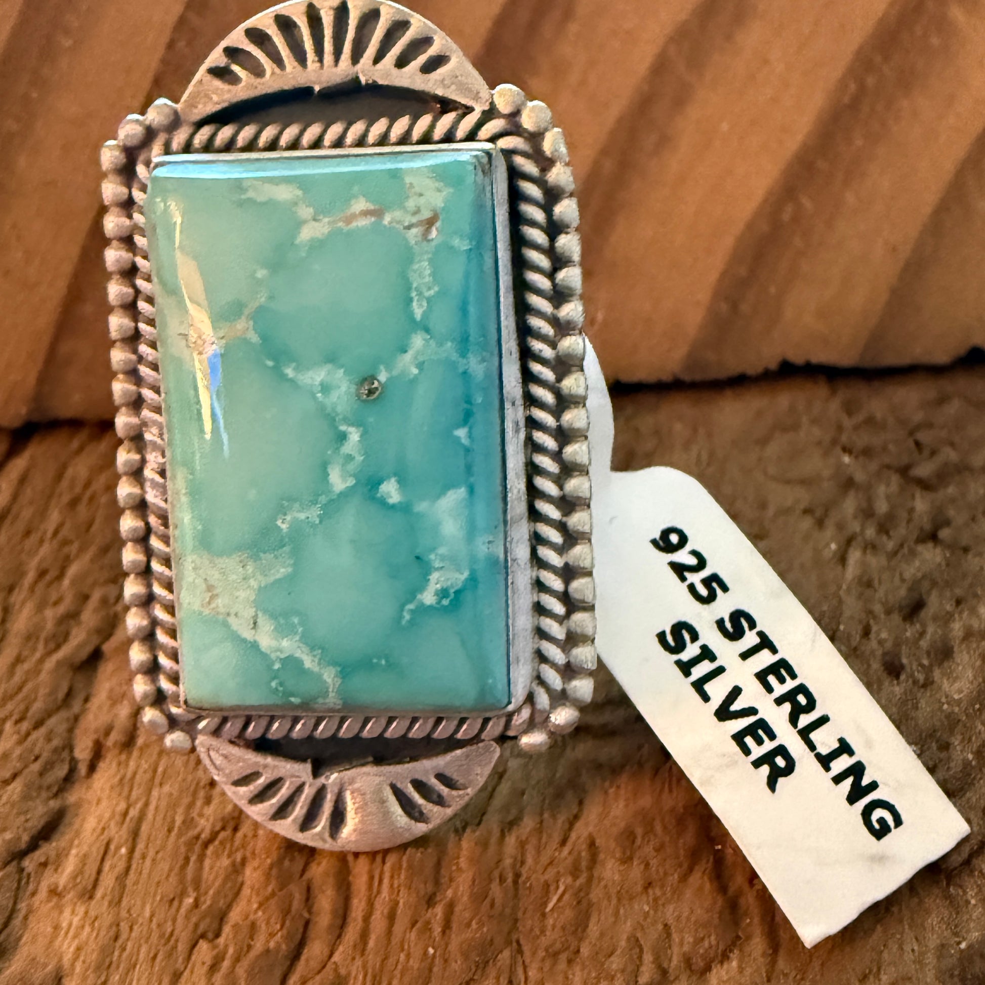 Handcrafted Dry Creek Turquoise Gemstone Ring Sterling Silver Adjustable Wild West Boho