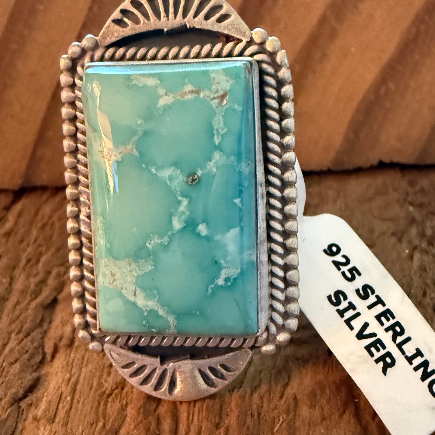 Handcrafted Dry Creek Turquoise Gemstone Ring Sterling Silver Adjustable Wild West Boho