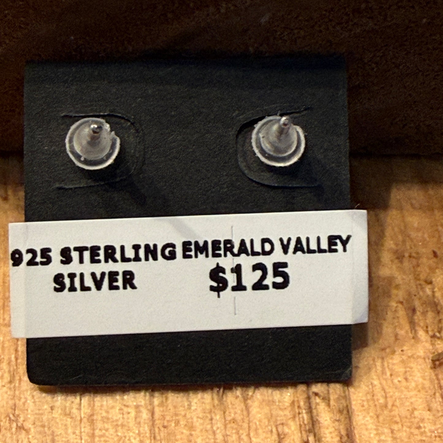 Handcrafted Emerald Valley Turquoise Stud Earring in 925 Sterling Silver Wild West Boho