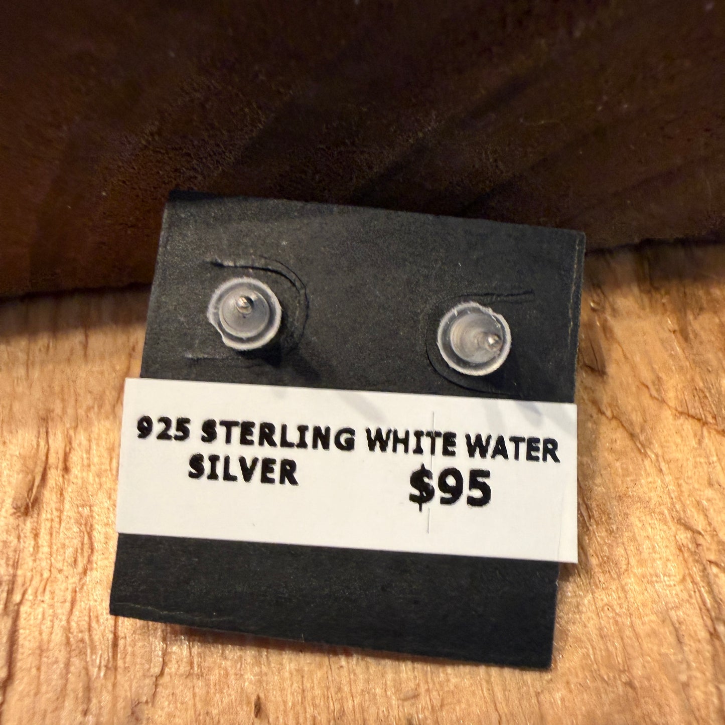 Handcrafted White Water Turquoise Gemstone Stud Earring 925 Sterling Silver Wild West Boho