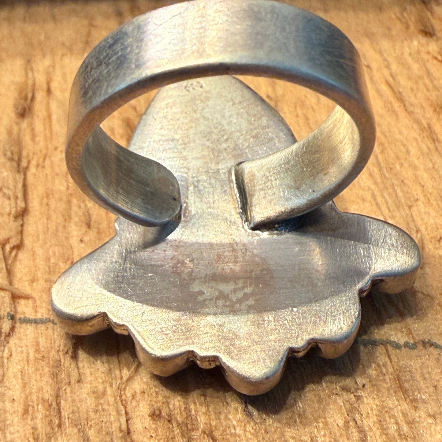 White Water Turquoise Gemstone Cluster Statement Ring Adjustable Sterling Silver Wild West Boho