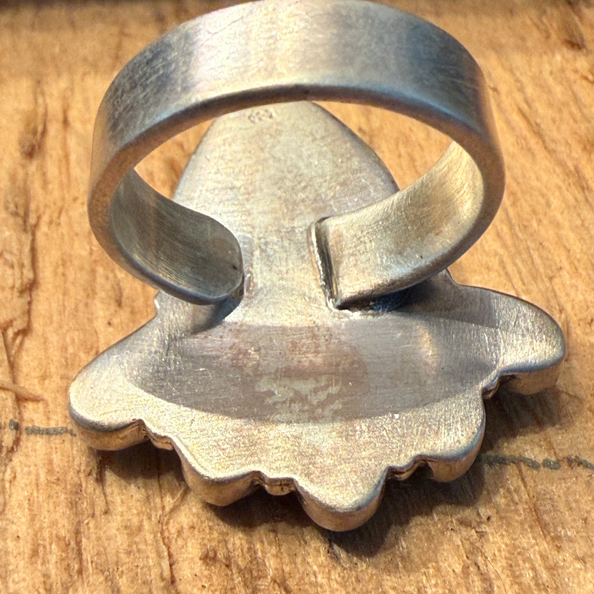 White Water Turquoise Gemstone Cluster Statement Ring Adjustable Sterling Silver Wild West Boho