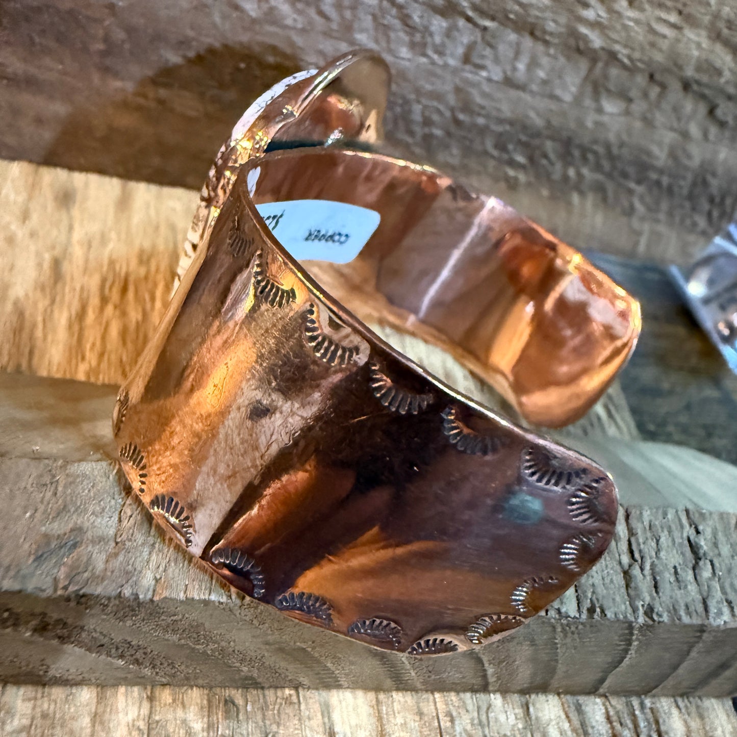 Genuine Copper Wild Horse Gemstone Wide Cuff Bracelet Adjustable 2 Inch Stone Wild West Boho