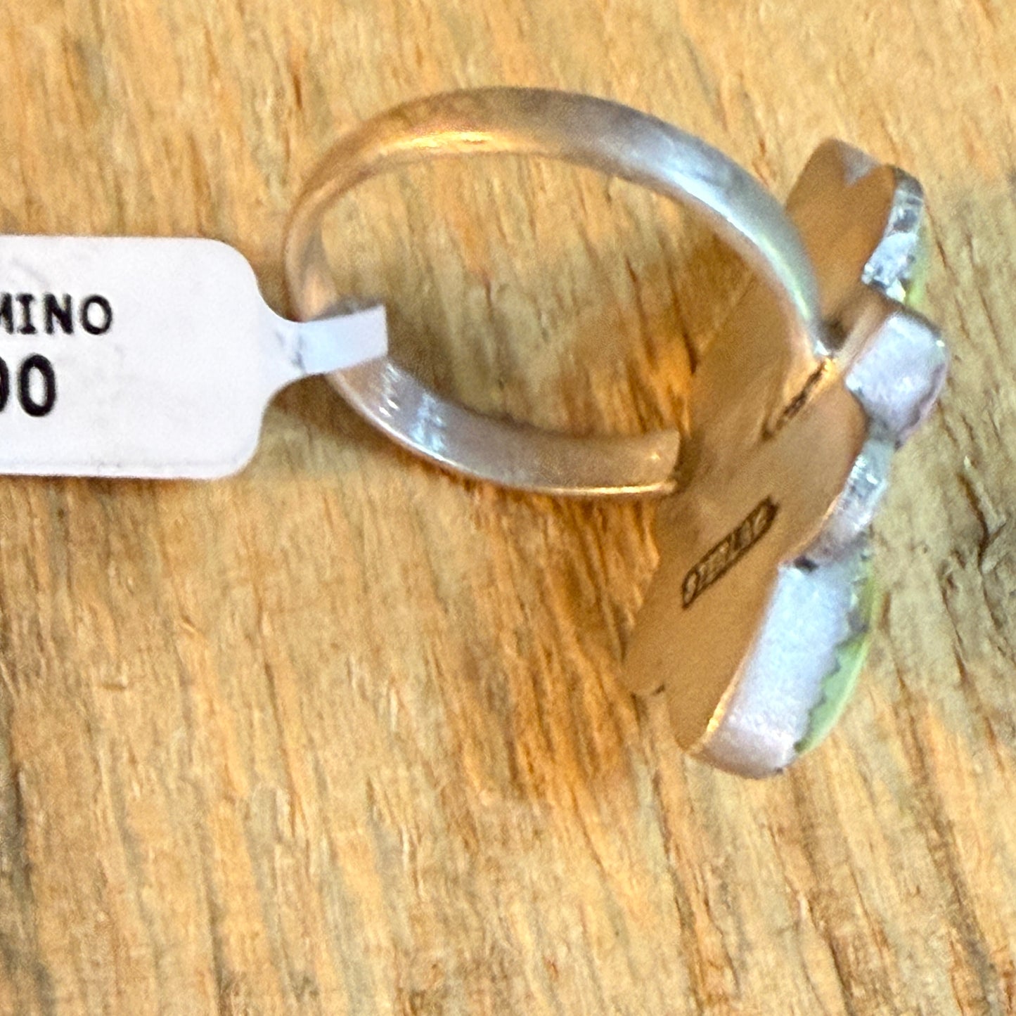 Pink Conch and Palomino Four Gemstones Adjustable Ring in Sterling Silver Wild West Boho