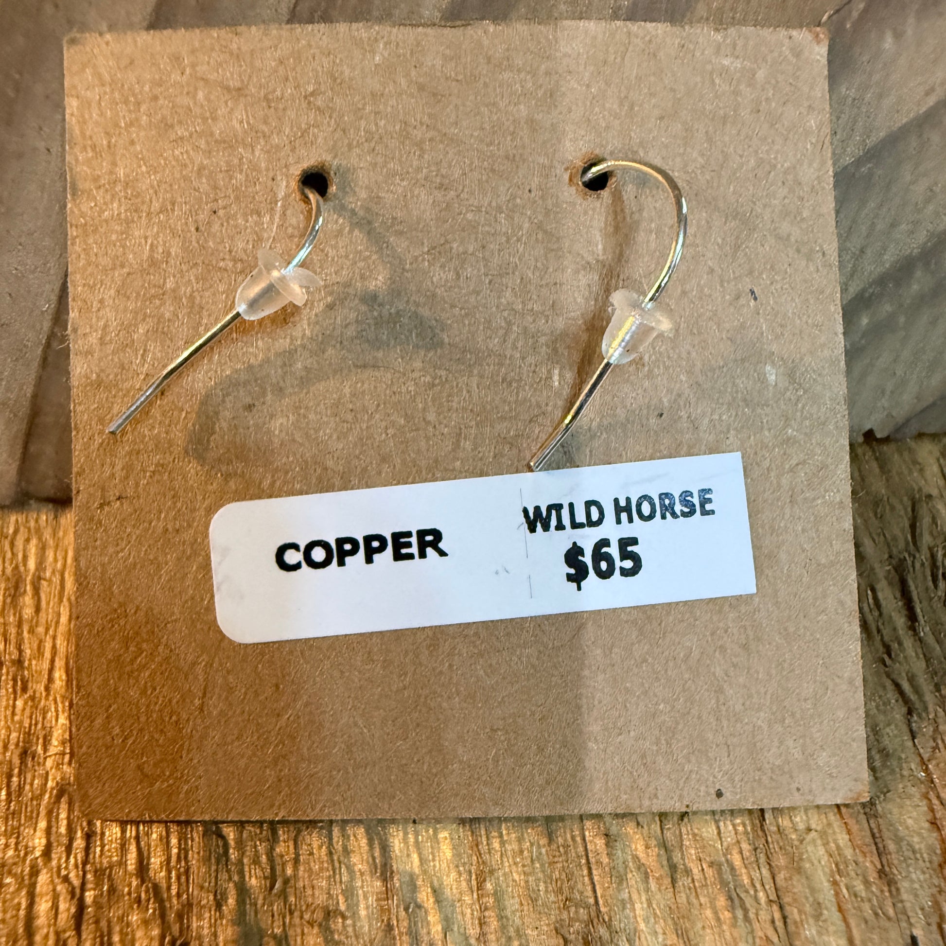 Wild Horse Dahlia One Inch Gemstone Drop Earrings Copper Accents Sterling Wire Wild West Boho