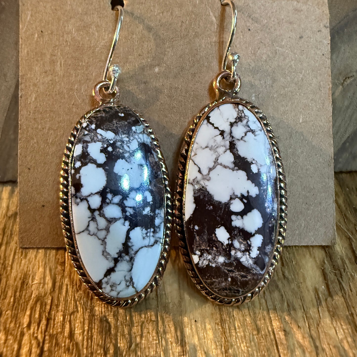 Wild Dahlia One Inch Gemstone Drop Earrings With Sterling Silver Wire Wild West Boho