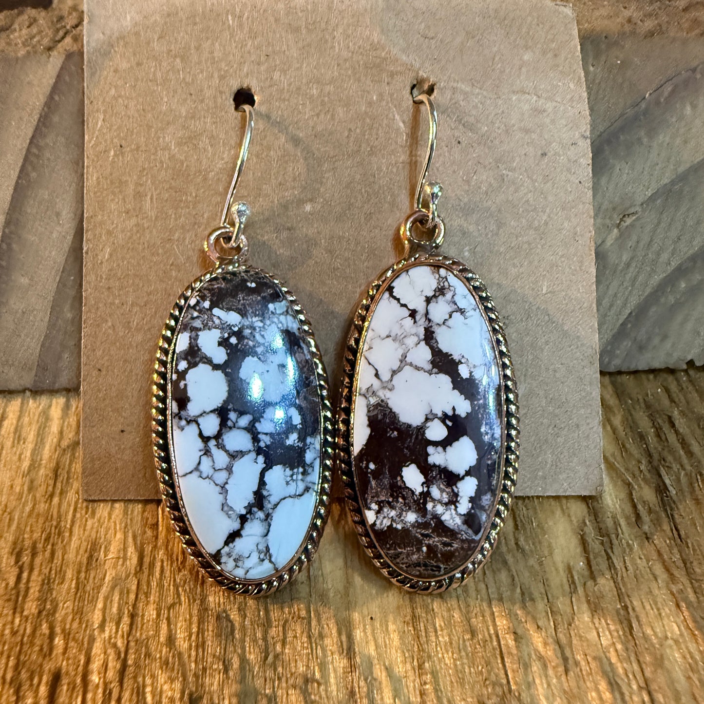 Wild Dahlia One Inch Gemstone Drop Earrings With Sterling Silver Wire Wild West Boho