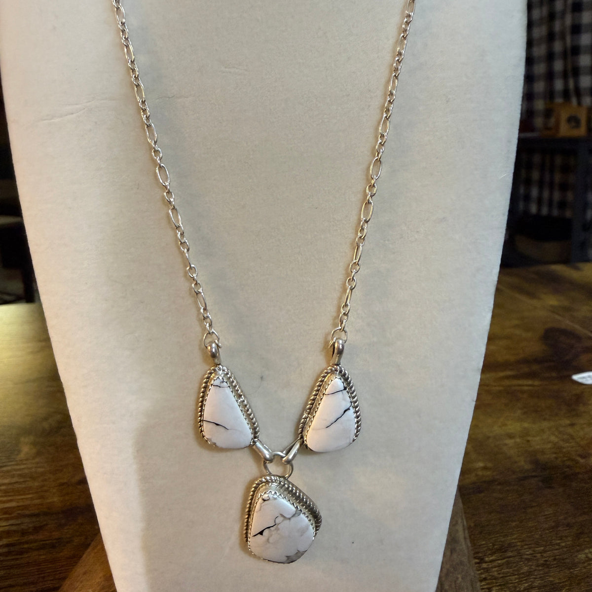 Jennifer Begay White Buffalo Dahlia Gemstone Necklace Sterling Silver 16in Wild West Boho