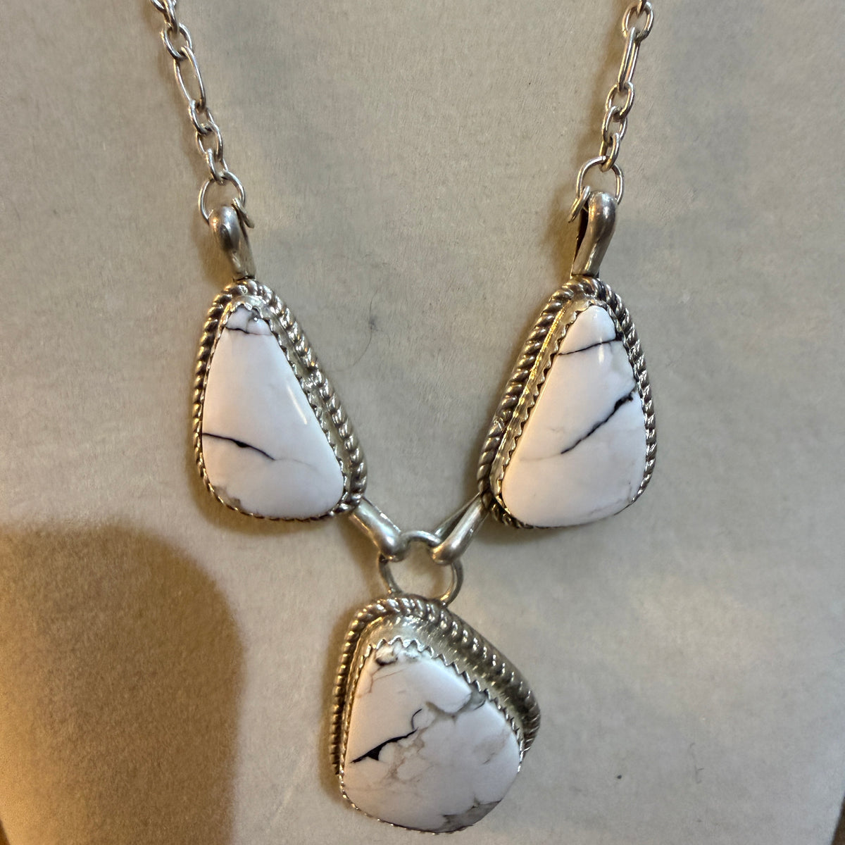 Jennifer Begay White Buffalo Dahlia Gemstone Necklace Sterling Silver 16in Wild West Boho
