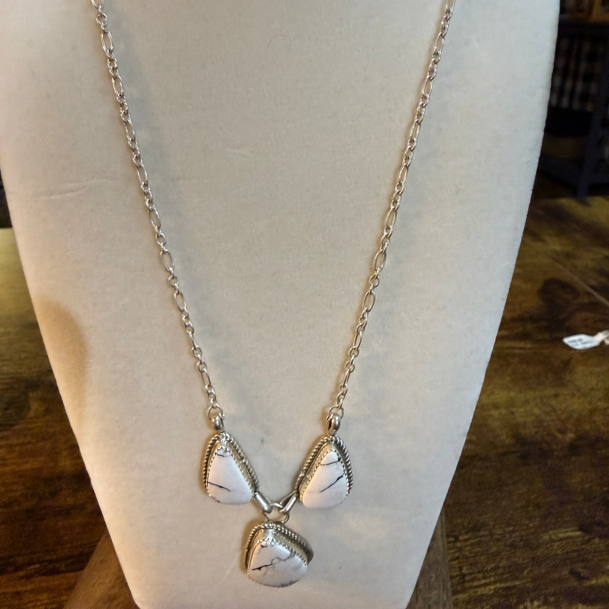 Jennifer Begay White Buffalo Dahlia Gemstone Necklace Sterling Silver 16in Wild West Boho