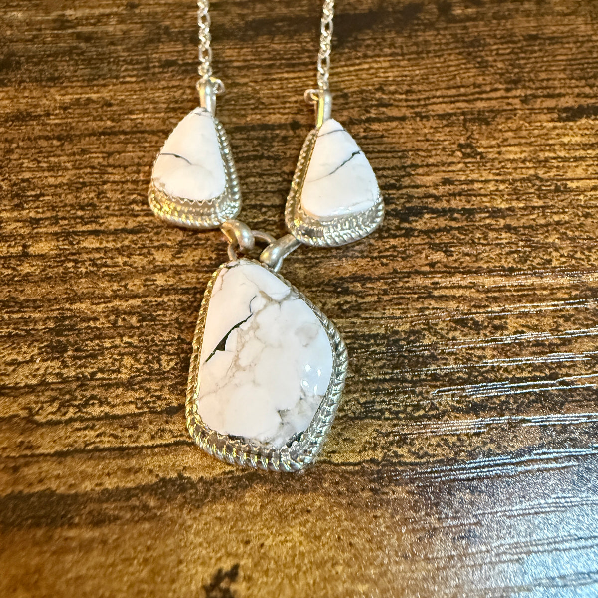Jennifer Begay White Buffalo Dahlia Gemstone Necklace Sterling Silver 16in Wild West Boho
