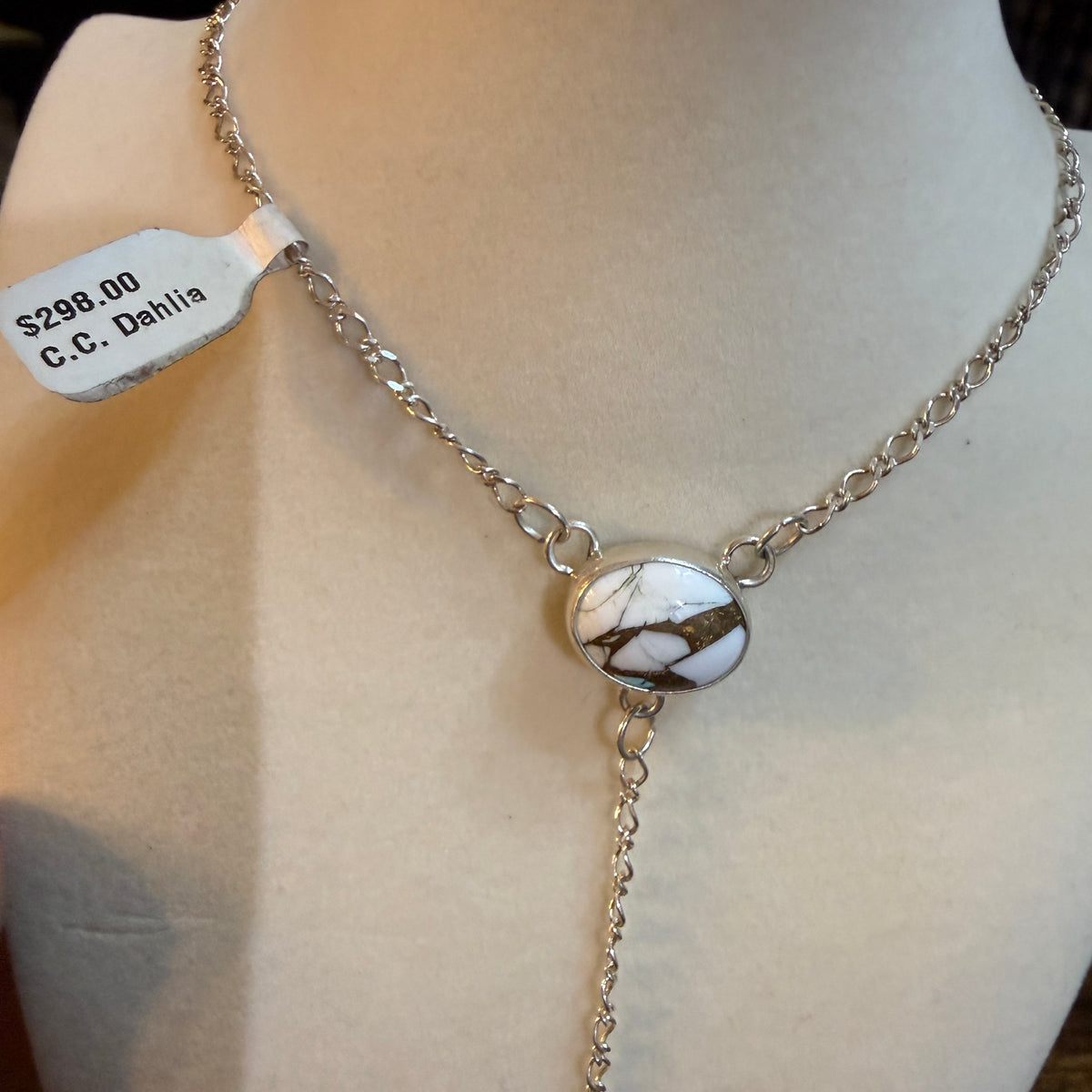 Signed Joseph Begay Cotton Candy Dahlia Necklace 18 Inch Chain 5 Inch Extension Wild West Boho