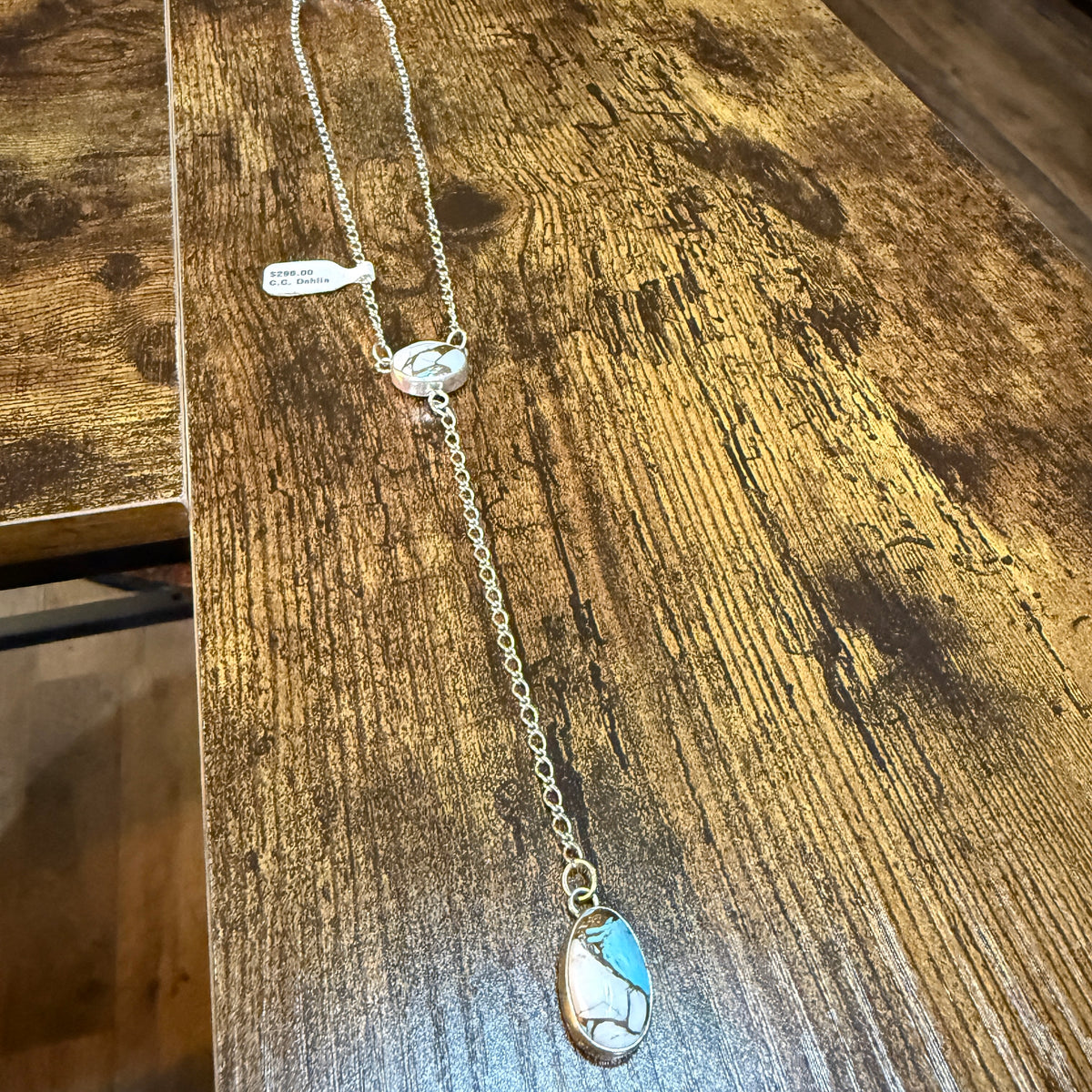 Signed Joseph Begay Cotton Candy Dahlia Necklace 18 Inch Chain 5 Inch Extension Wild West Boho