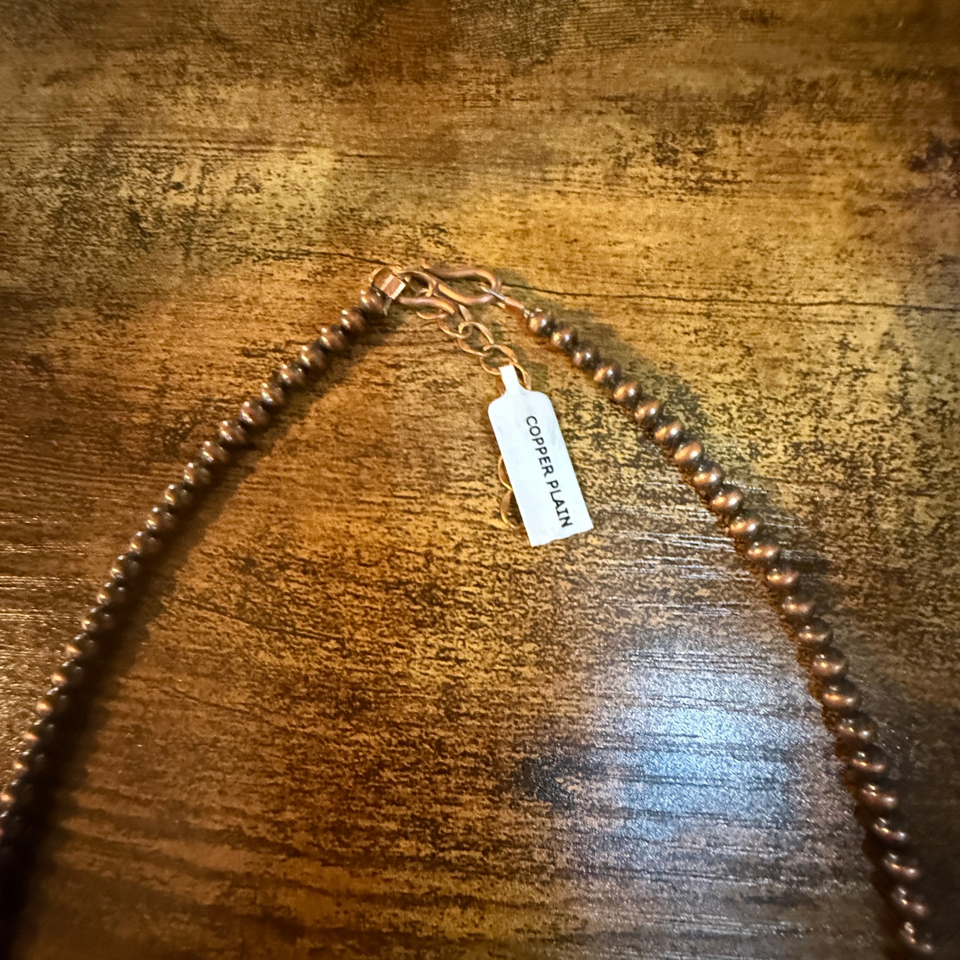 Wild Horse Dahlia Gemstone Copper Pendant on 18 Inch Copper Pearl Bead Necklace Wild West Boho