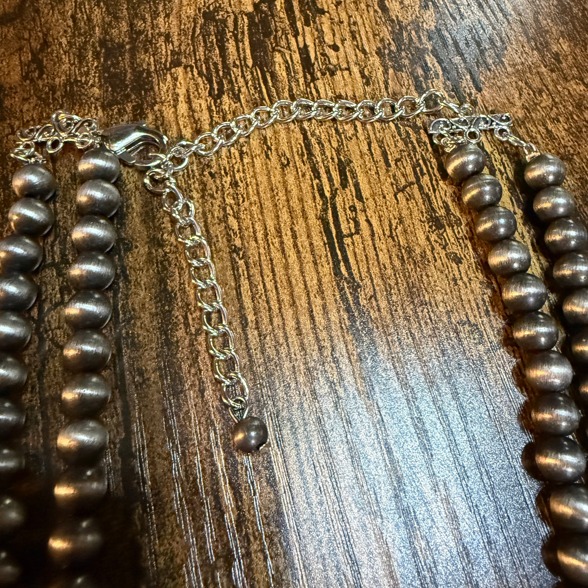 Handmade Navajo Style Bead Thunderbird Turquoise Choker Necklace 16 Inch 2 Strand Wild West Boho